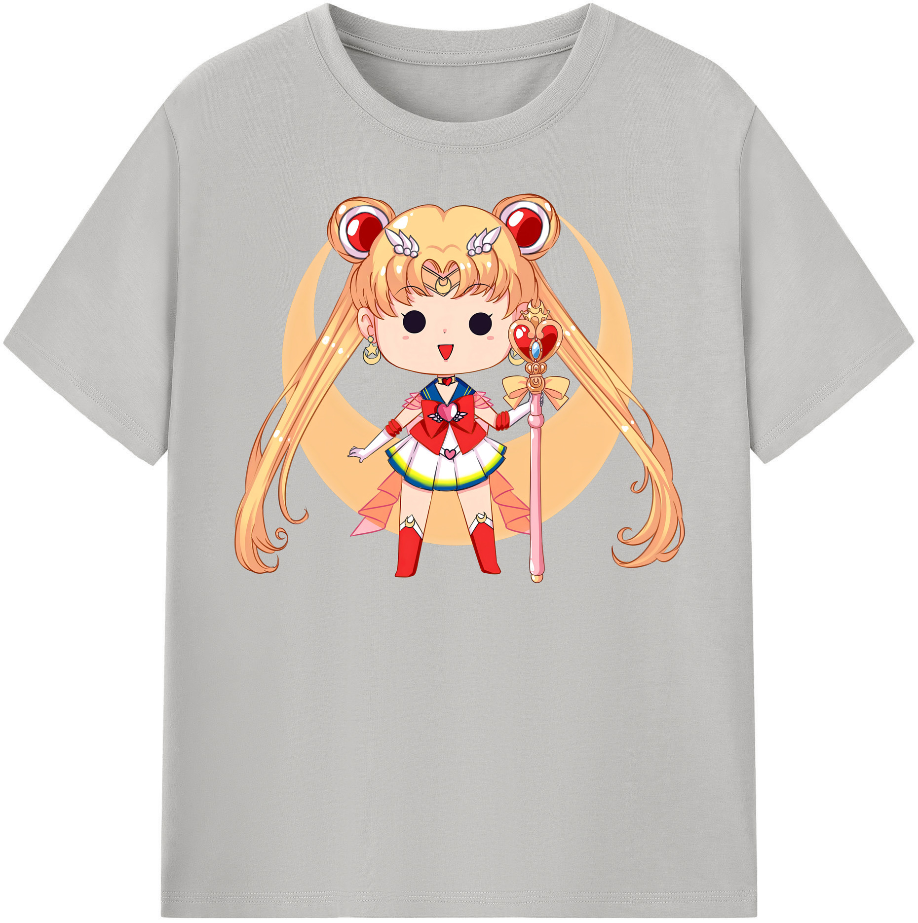 （画像用） 美少女戦士セーラームーン 月野 うさぎ つきの うさぎ Sailor Moon Tsukino Usagi 綿100％半袖Tシャツ（フロントプリント）