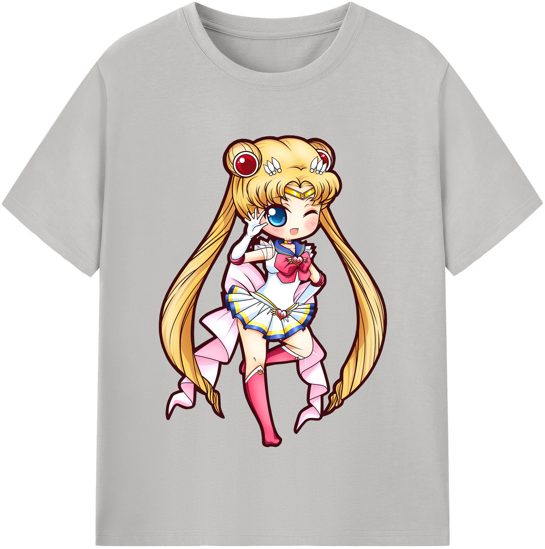（画像用） 美少女戦士セーラームーン 月野 うさぎ つきの うさぎ Sailor Moon Tsukino Usagi 綿100％半袖Tシャツ（フロントプリント）