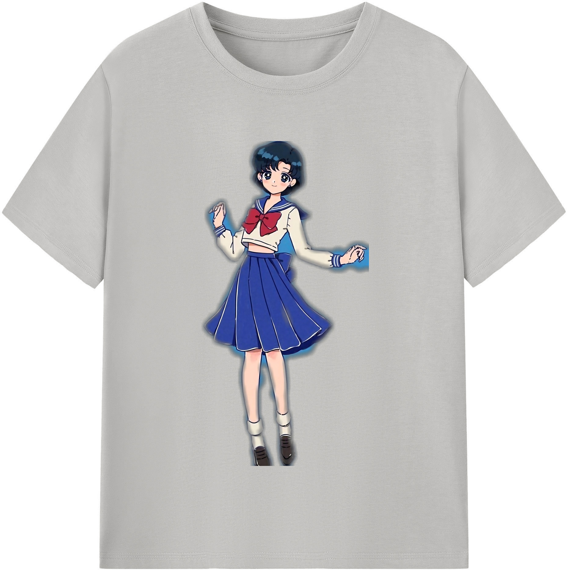 （画像用） 美少女戦士セーラームーン 水野 亜美 みずの あみ Sailor Moon Mizuno Ami 綿100％半袖Tシャツ（フロントプリント）