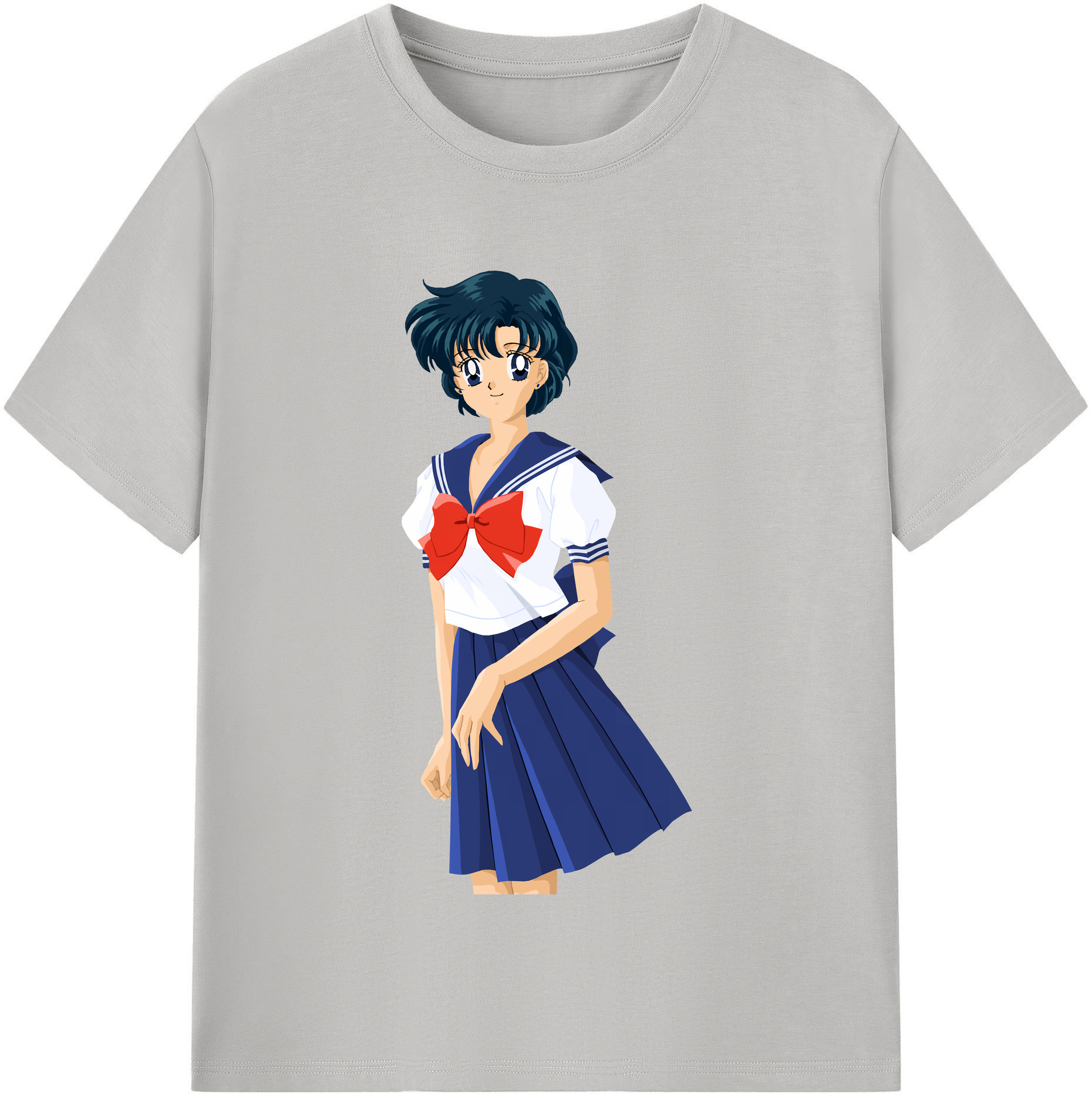 （画像用） 美少女戦士セーラームーン 水野 亜美 みずの あみ Sailor Moon Mizuno Ami 綿100％半袖Tシャツ（フロントプリント）