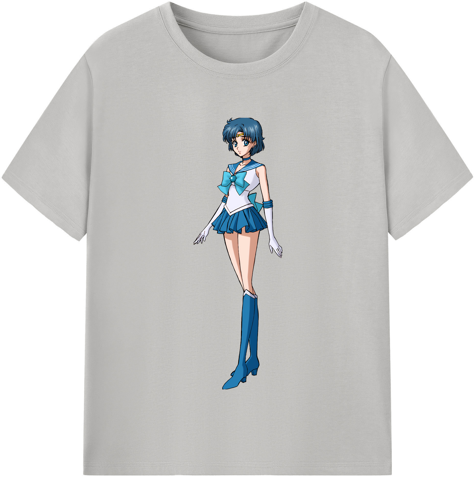 （画像用） 美少女戦士セーラームーン 水野 亜美 みずの あみ Sailor Moon Mizuno Ami 綿100％半袖Tシャツ（フロントプリント）