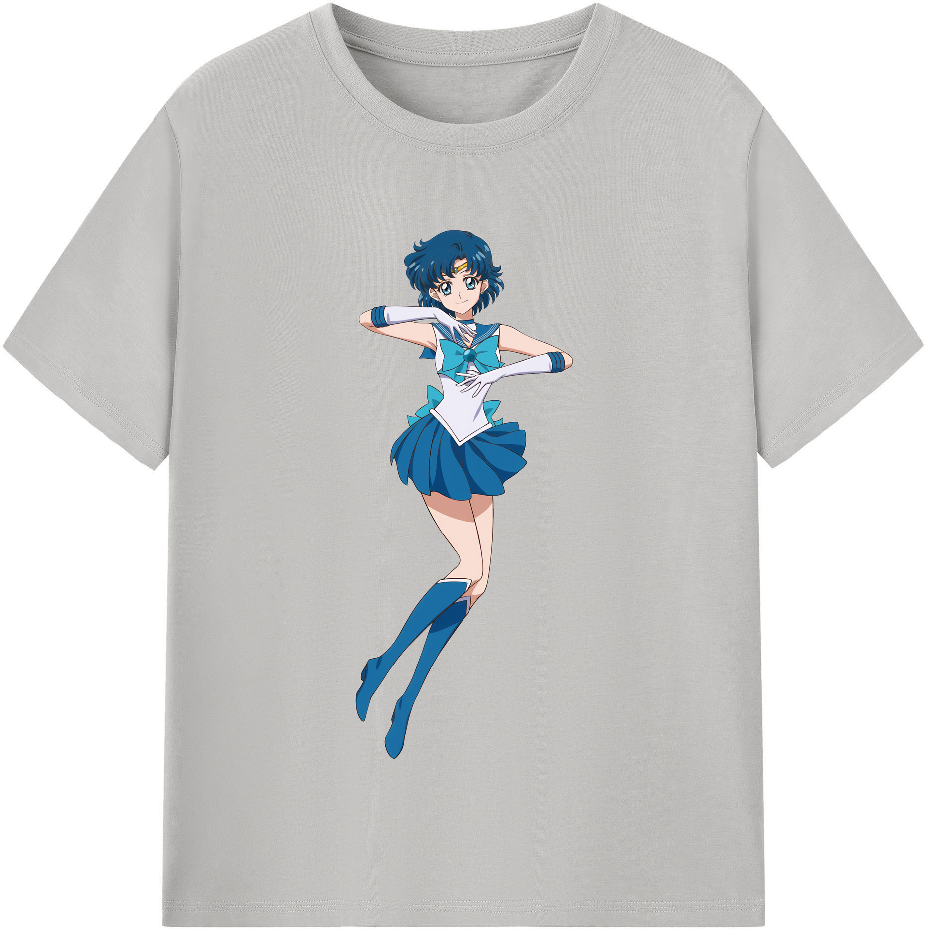 （画像用） 美少女戦士セーラームーン 水野 亜美 みずの あみ Sailor Moon Mizuno Ami 綿100％半袖Tシャツ（フロントプリント）