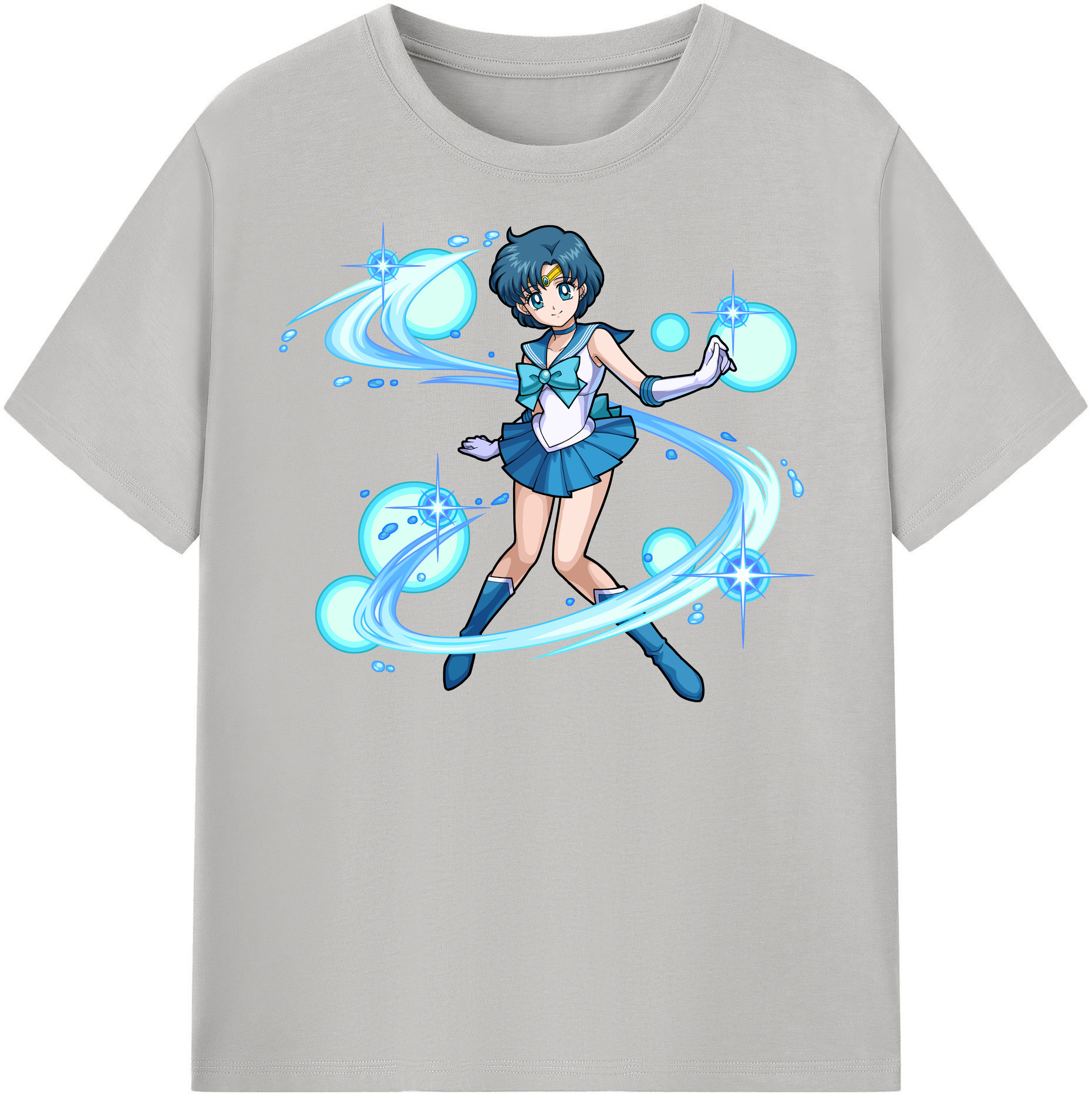 （画像用） 美少女戦士セーラームーン 水野 亜美 みずの あみ Sailor Moon Mizuno Ami 綿100％半袖Tシャツ（フロントプリント）