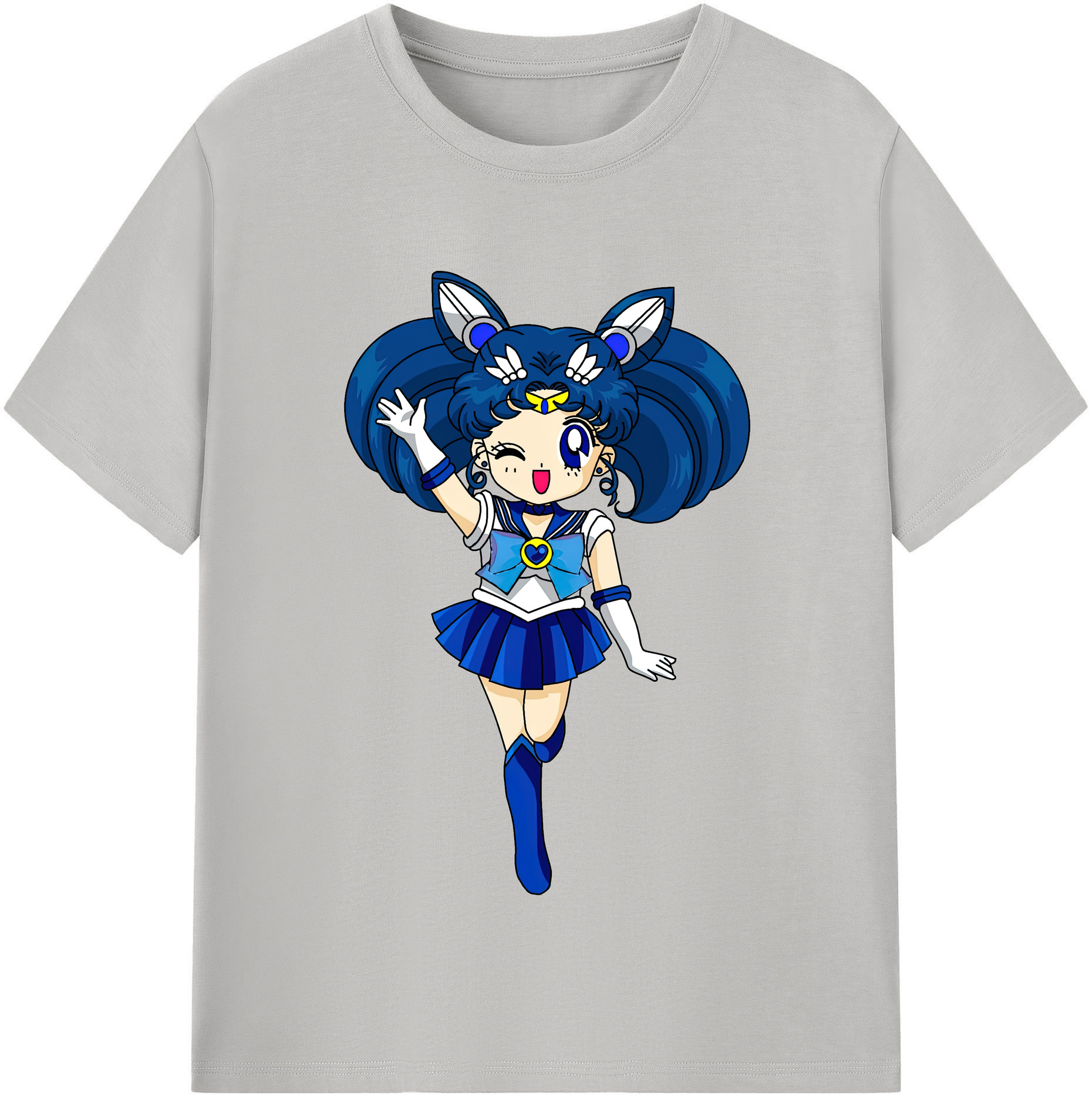 （画像用） 美少女戦士セーラームーン 水野 亜美 みずの あみ Sailor Moon Mizuno Ami 綿100％半袖Tシャツ（フロントプリント）