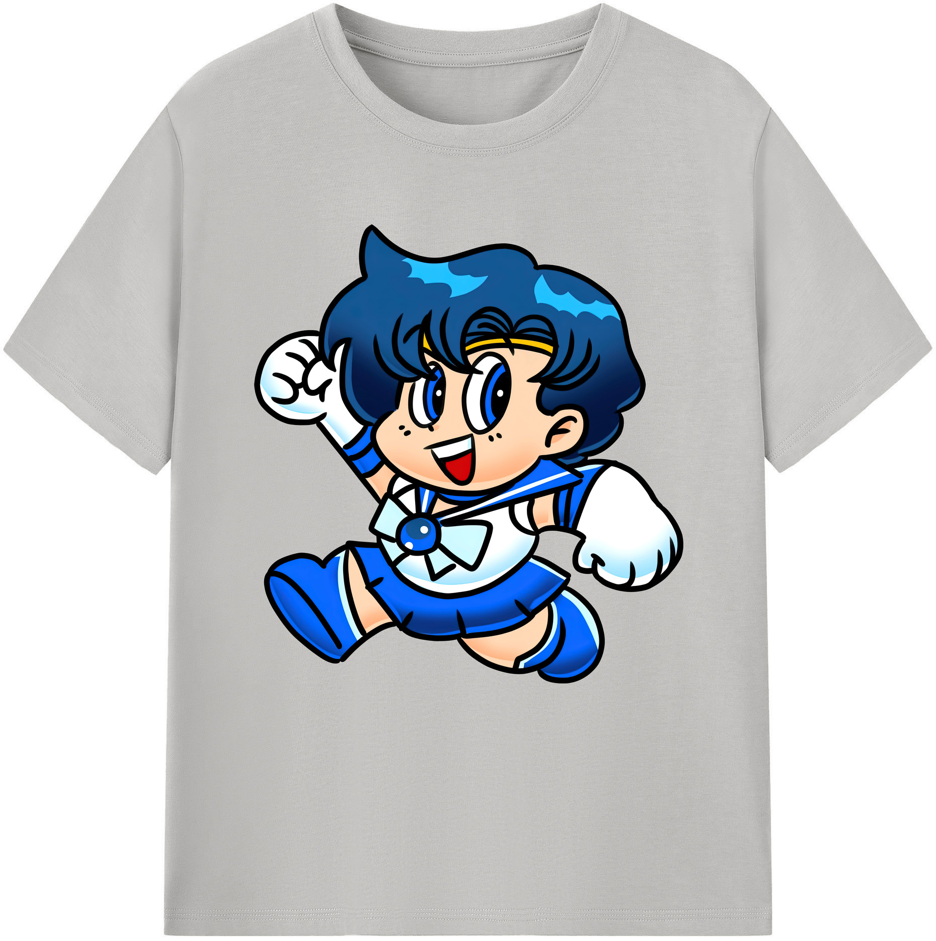 （画像用） 美少女戦士セーラームーン 水野 亜美 みずの あみ Sailor Moon Mizuno Ami 綿100％半袖Tシャツ（フロントプリント）
