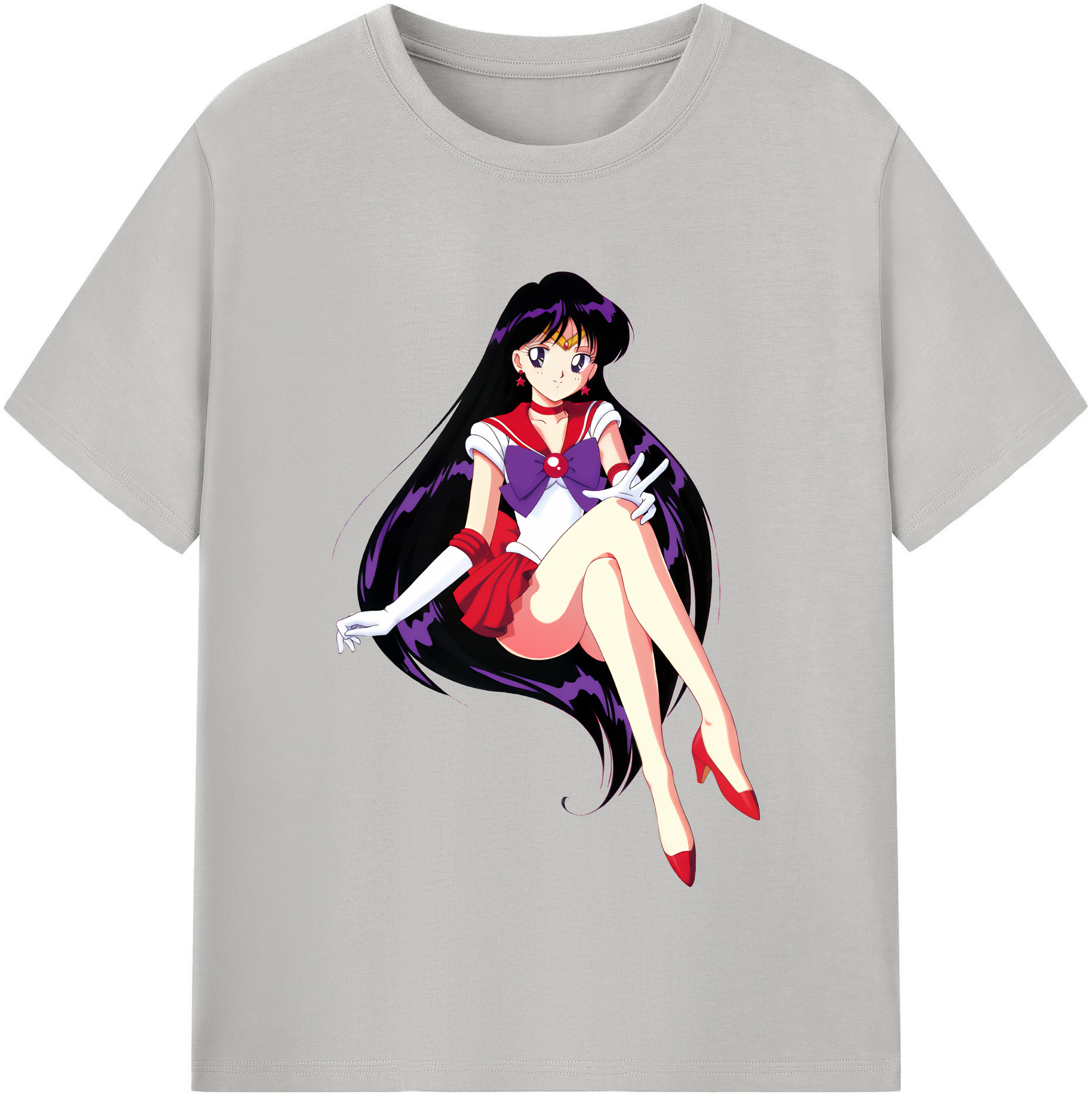 （画像用） 美少女戦士セーラームーン 火野レイ ひの レイ Sailor Moon Hino Rei （セーラーマーズ,Sailor Mars） 綿100％半袖Tシャツ（フロントプリント）
