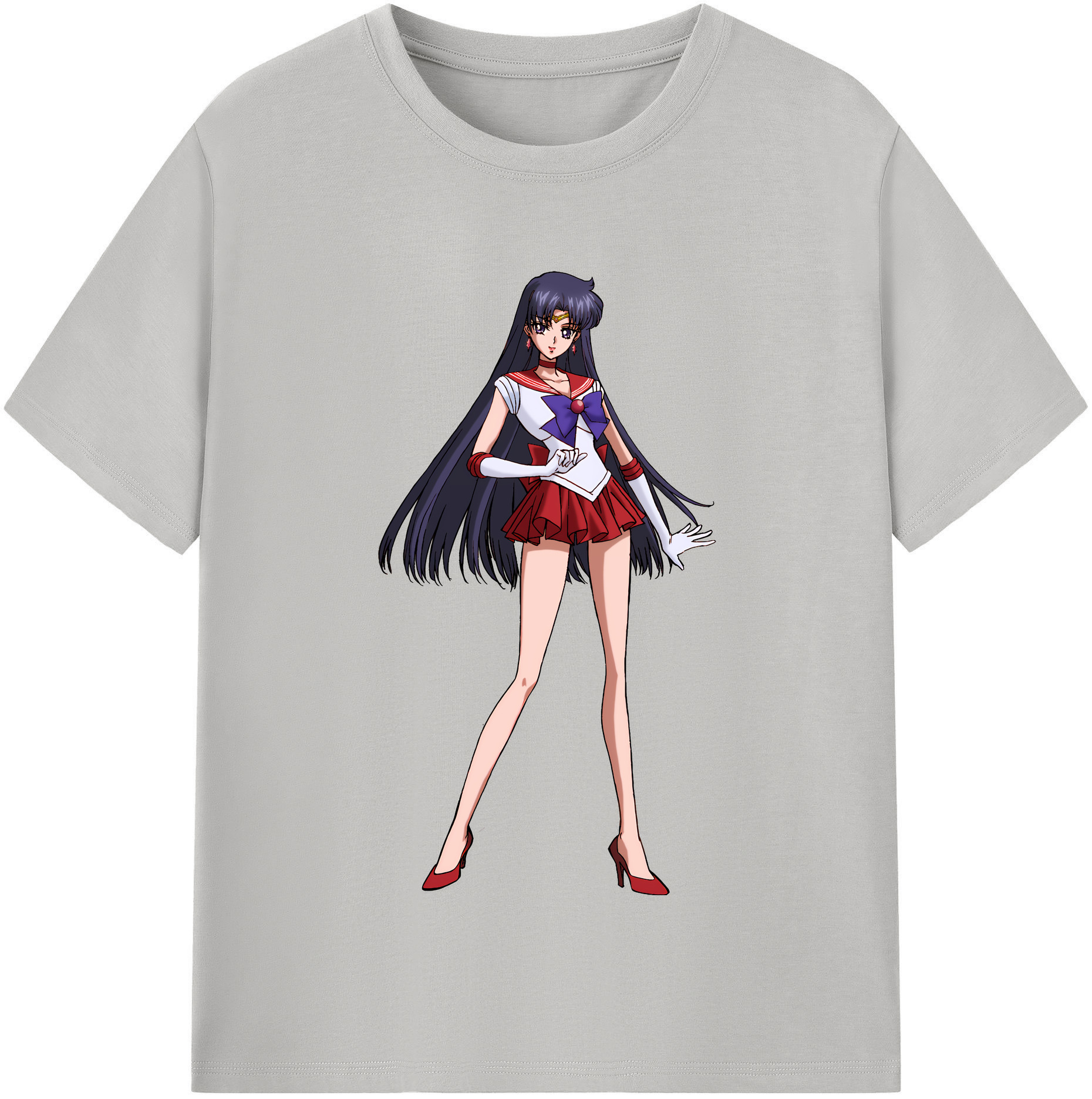 （画像用） 美少女戦士セーラームーン 火野レイ ひの レイ Sailor Moon Hino Rei （セーラーマーズ,Sailor Mars） 綿100％半袖Tシャツ（フロントプリント）