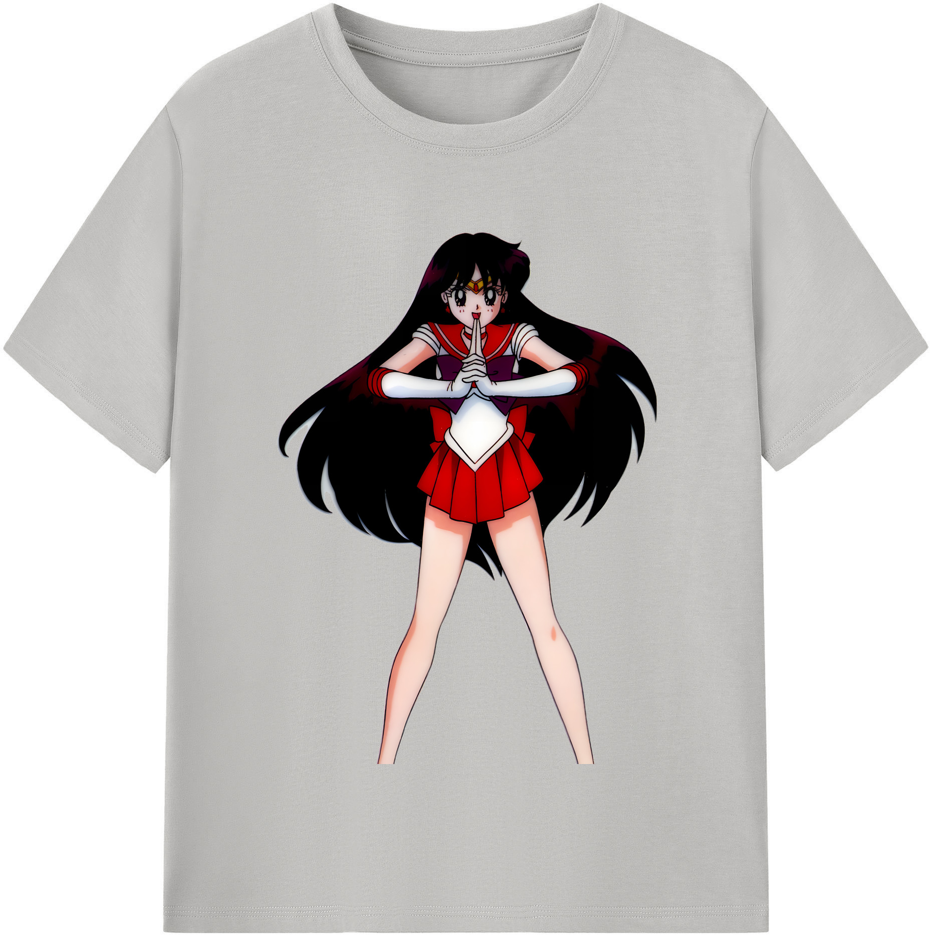 （画像用） 美少女戦士セーラームーン 火野レイ ひの レイ Sailor Moon Hino Rei （セーラーマーズ,Sailor Mars） 綿100％半袖Tシャツ（フロントプリント）