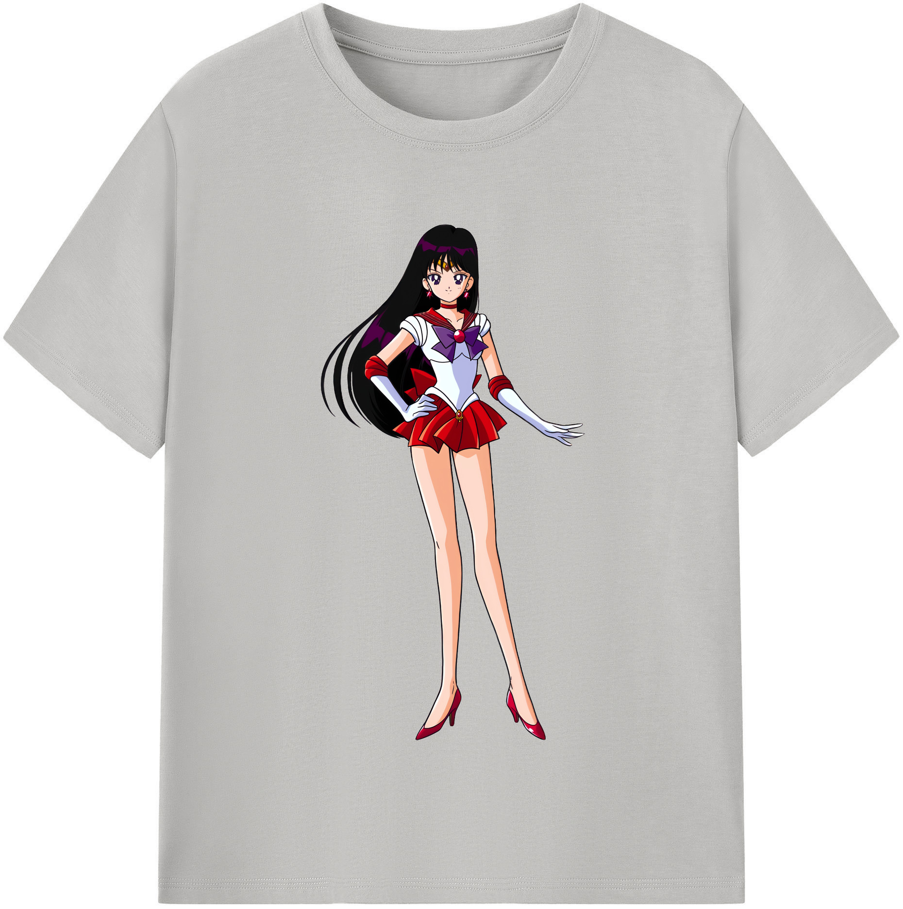 （画像用） 美少女戦士セーラームーン 火野レイ ひの レイ Sailor Moon Hino Rei （セーラーマーズ,Sailor Mars） 綿100％半袖Tシャツ（フロントプリント）