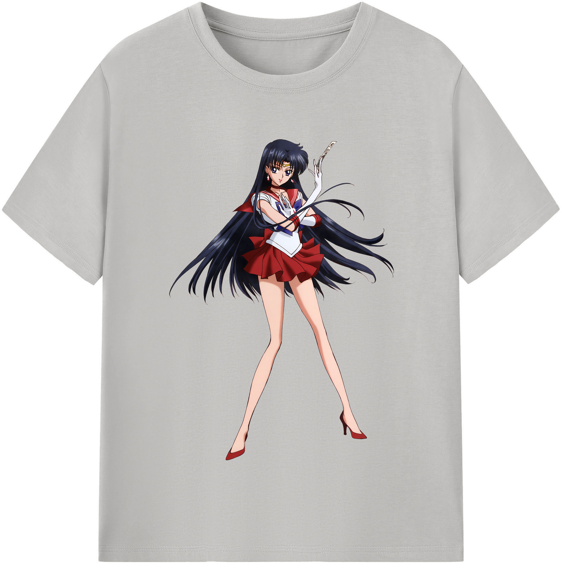 （画像用） 美少女戦士セーラームーン 火野レイ ひの レイ Sailor Moon Hino Rei （セーラーマーズ,Sailor Mars） 綿100％半袖Tシャツ（フロントプリント）