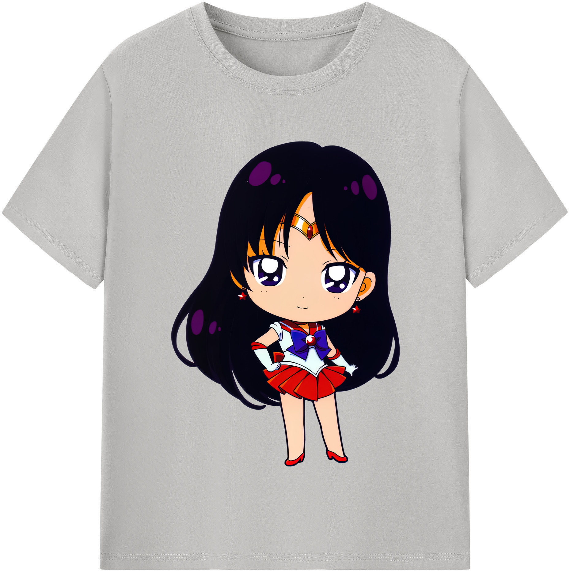 （画像用） 美少女戦士セーラームーン 火野レイ ひの レイ Sailor Moon Hino Rei （セーラーマーズ,Sailor Mars） 綿100％半袖Tシャツ（フロントプリント）