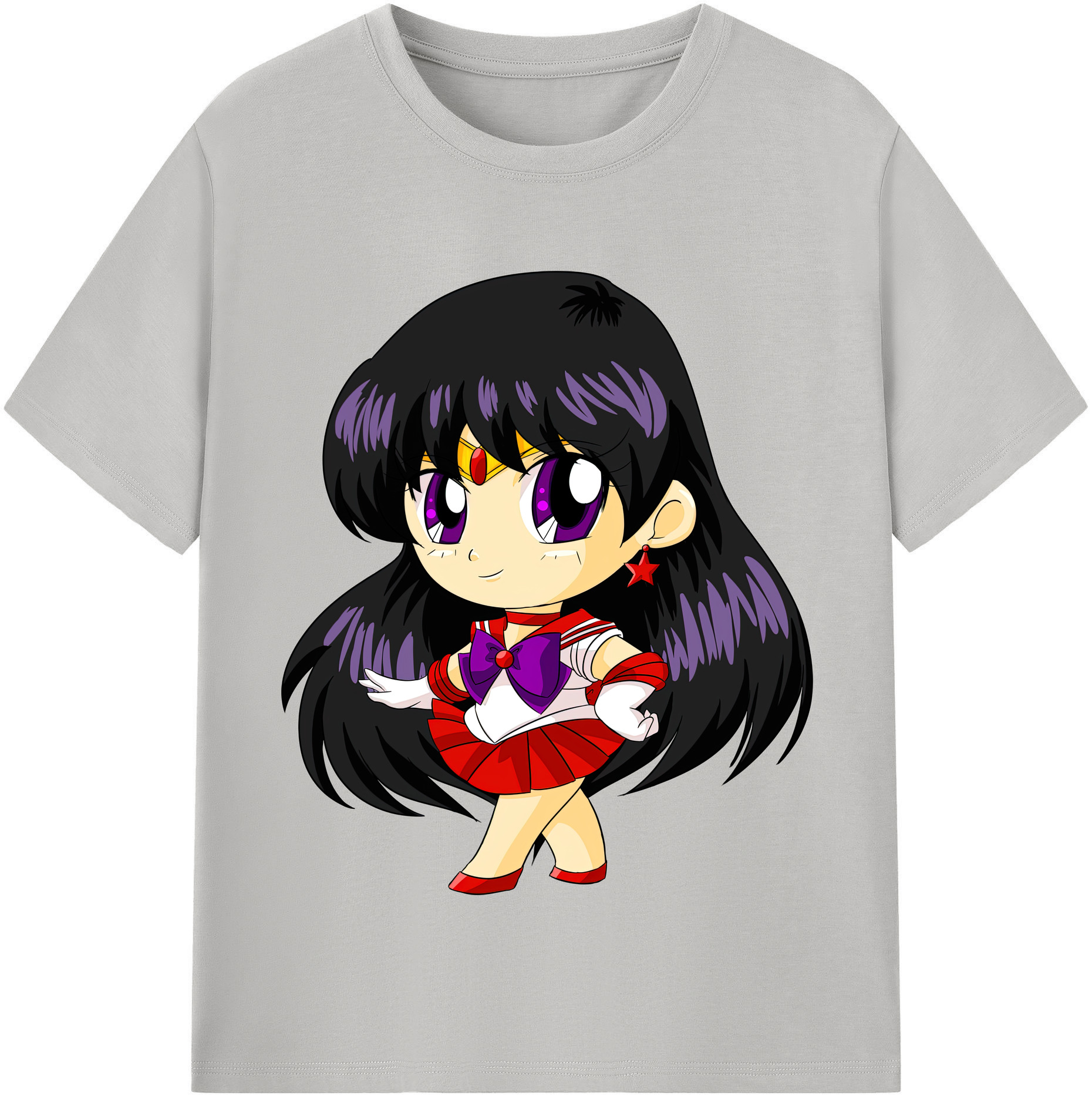 （画像用） 美少女戦士セーラームーン 火野レイ ひの レイ Sailor Moon Hino Rei （セーラーマーズ,Sailor Mars） 綿100％半袖Tシャツ（フロントプリント）