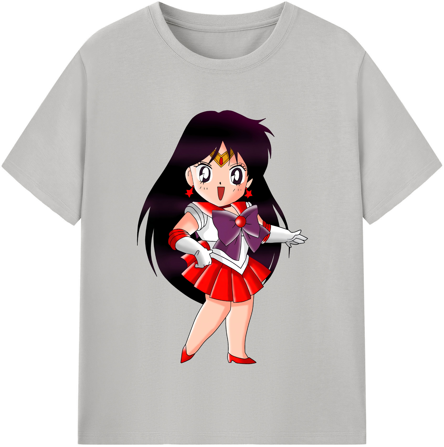 （画像用） 美少女戦士セーラームーン 火野レイ ひの レイ Sailor Moon Hino Rei （セーラーマーズ,Sailor Mars） 綿100％半袖Tシャツ（フロントプリント）