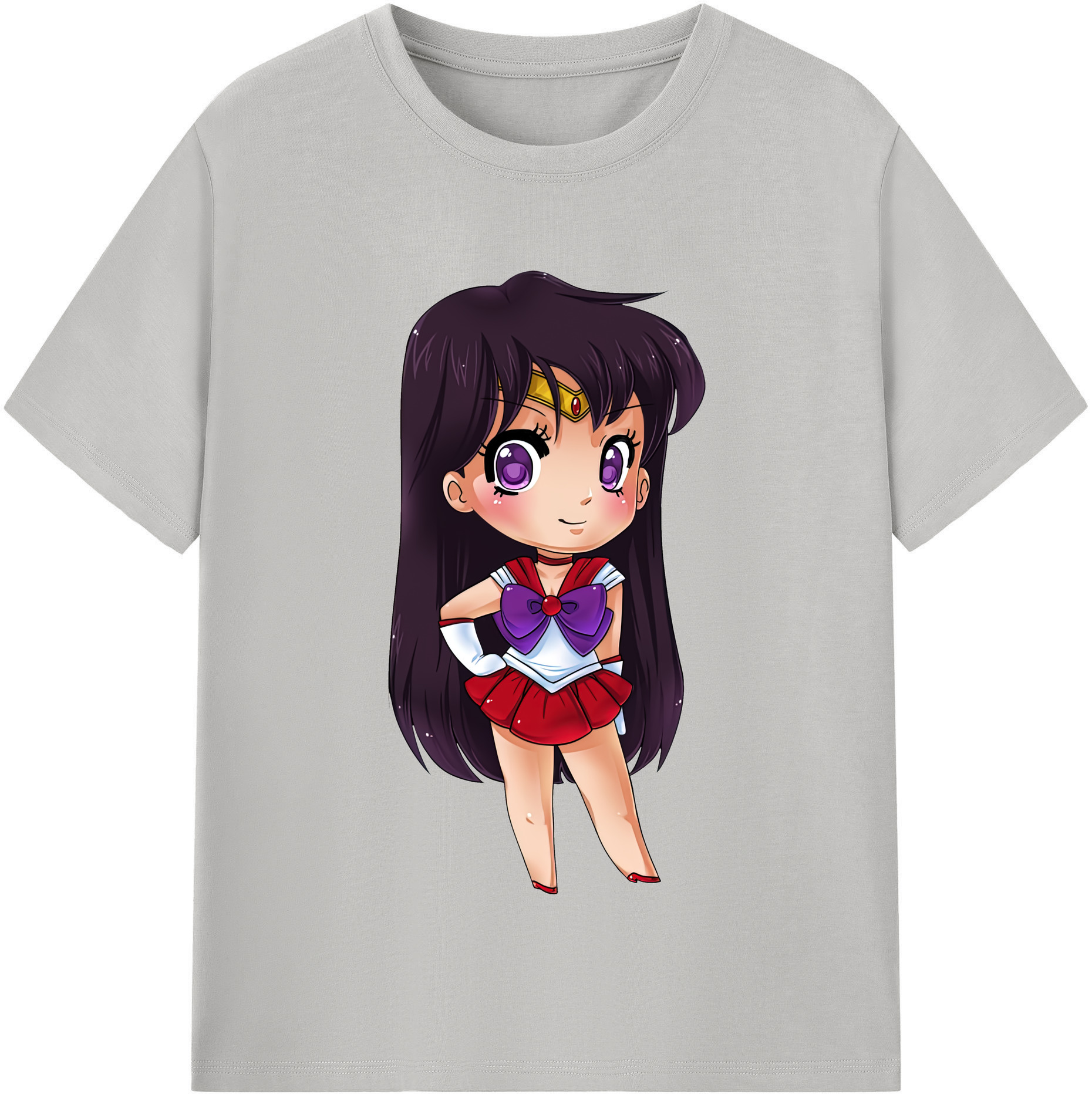 （画像用） 美少女戦士セーラームーン 火野レイ ひの レイ Sailor Moon Hino Rei （セーラーマーズ,Sailor Mars） 綿100％半袖Tシャツ（フロントプリント）