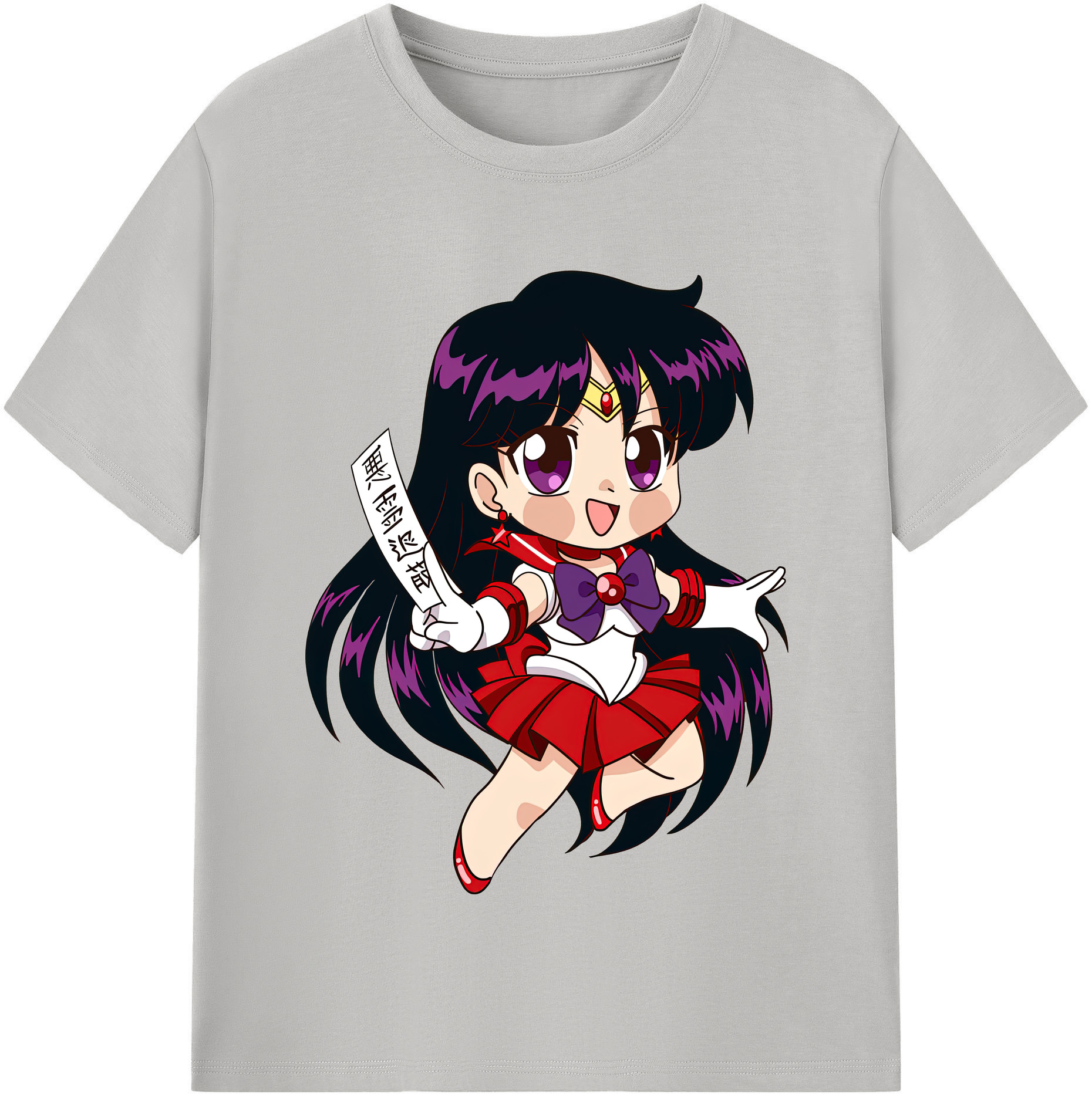 （画像用） 美少女戦士セーラームーン 火野レイ ひの レイ Sailor Moon Hino Rei （セーラーマーズ,Sailor Mars） 綿100％半袖Tシャツ（フロントプリント）