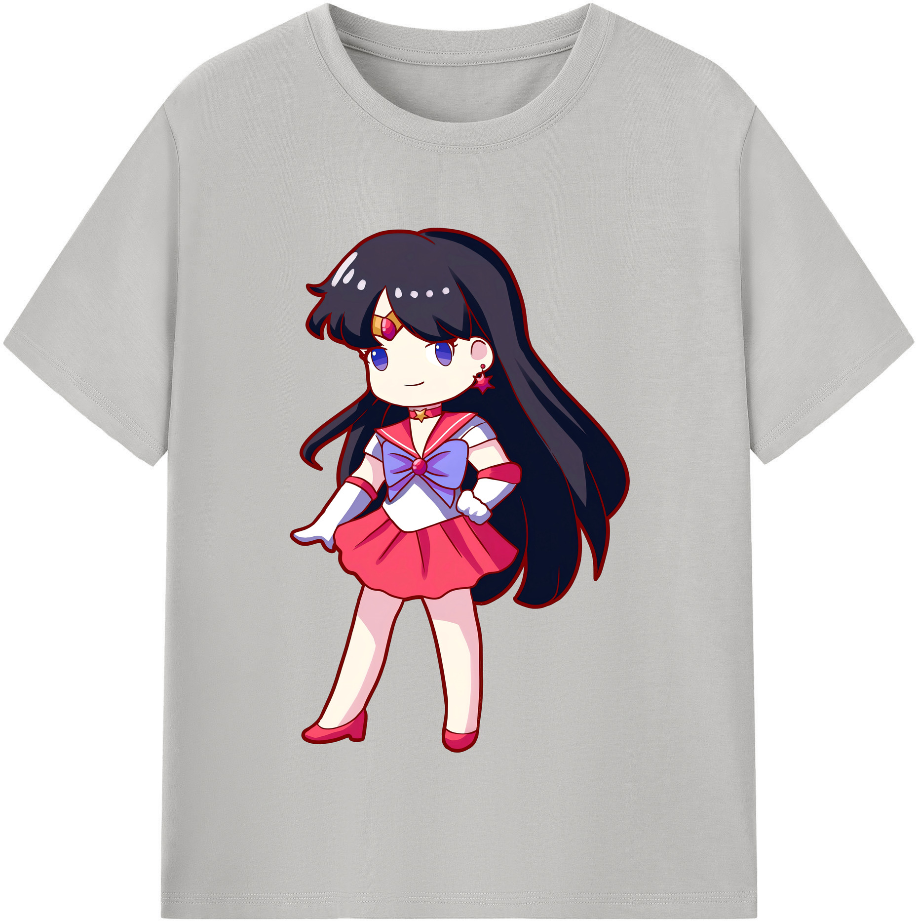 （画像用） 美少女戦士セーラームーン 火野レイ ひの レイ Sailor Moon Hino Rei （セーラーマーズ,Sailor Mars） 綿100％半袖Tシャツ（フロントプリント）