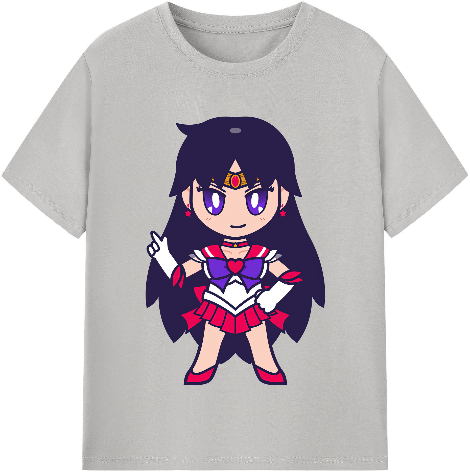 （画像用） 美少女戦士セーラームーン 火野レイ ひの レイ Sailor Moon Hino Rei （セーラーマーズ,Sailor Mars） 綿100％半袖Tシャツ（フロントプリント）