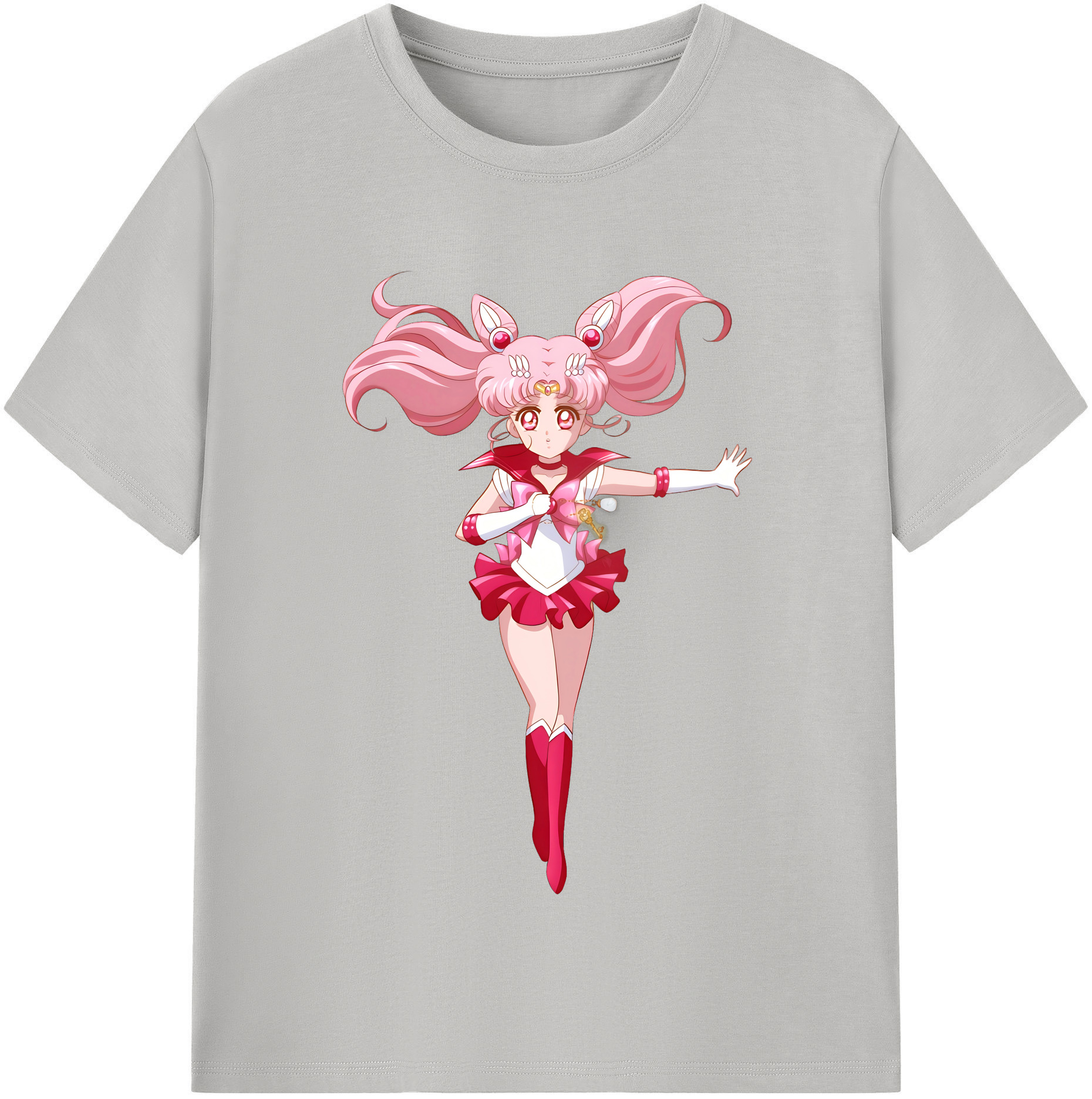 （画像用） 美少女戦士セーラームーン ちびうさ Sailor Moon Chibiusa Tsukino Usagi Small Lady Serenity 綿100％半袖Tシャツ（フロントプリント）