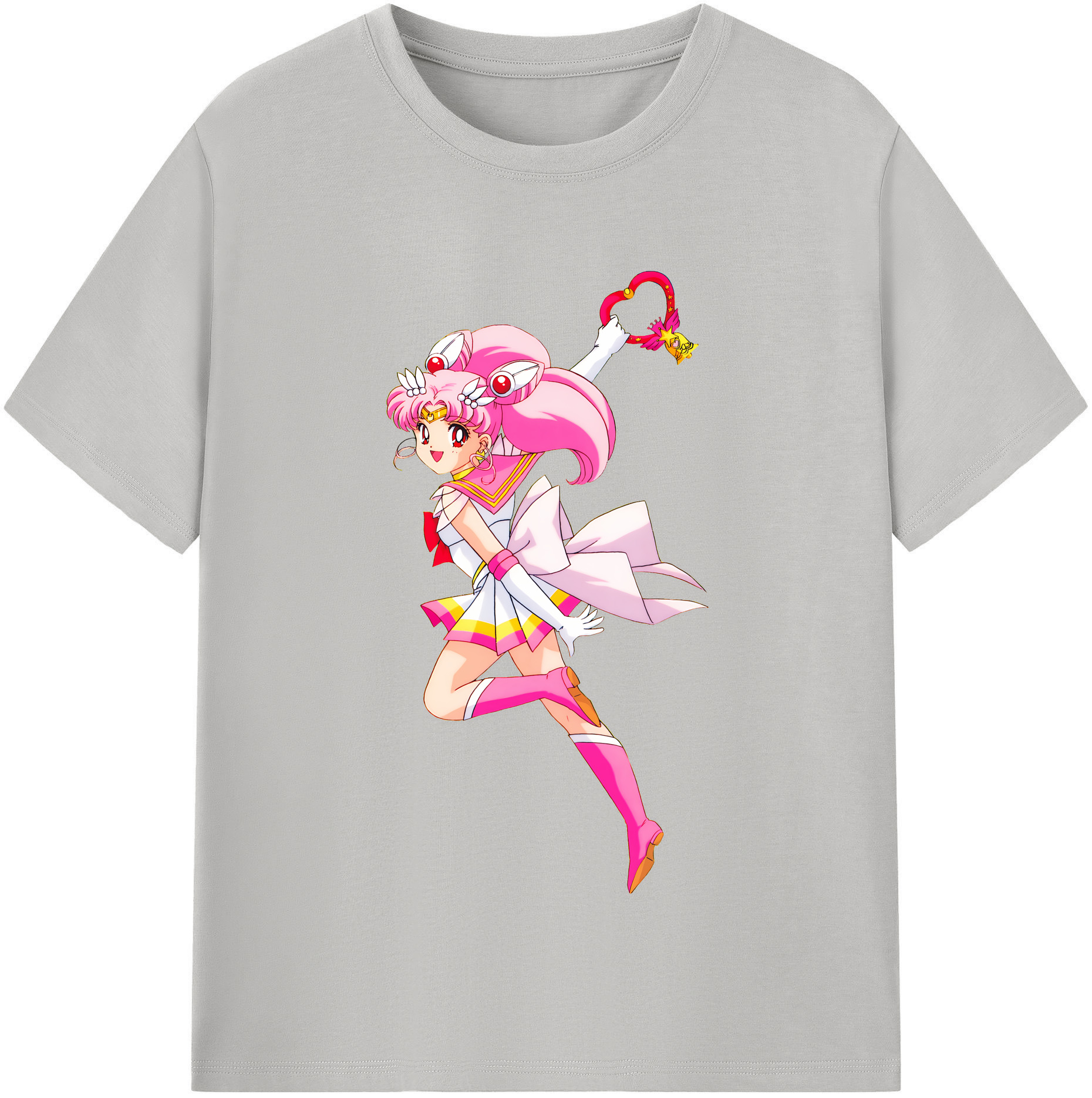 （画像用） 美少女戦士セーラームーン ちびうさ Sailor Moon Chibiusa Tsukino Usagi Small Lady Serenity 綿100％半袖Tシャツ（フロントプリント）