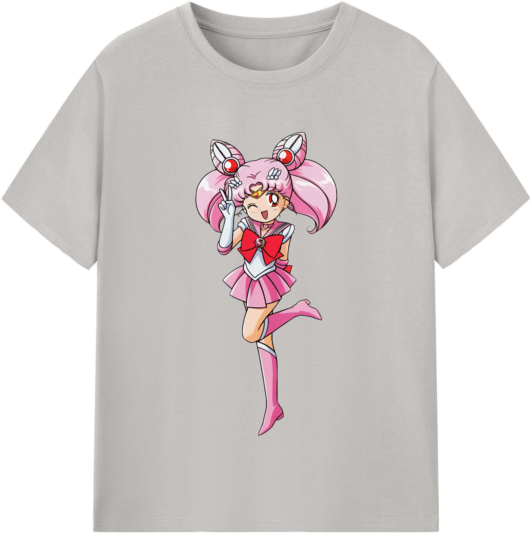 （画像用） 美少女戦士セーラームーン ちびうさ Sailor Moon Chibiusa Tsukino Usagi Small Lady Serenity 綿100％半袖Tシャツ（フロントプリント）