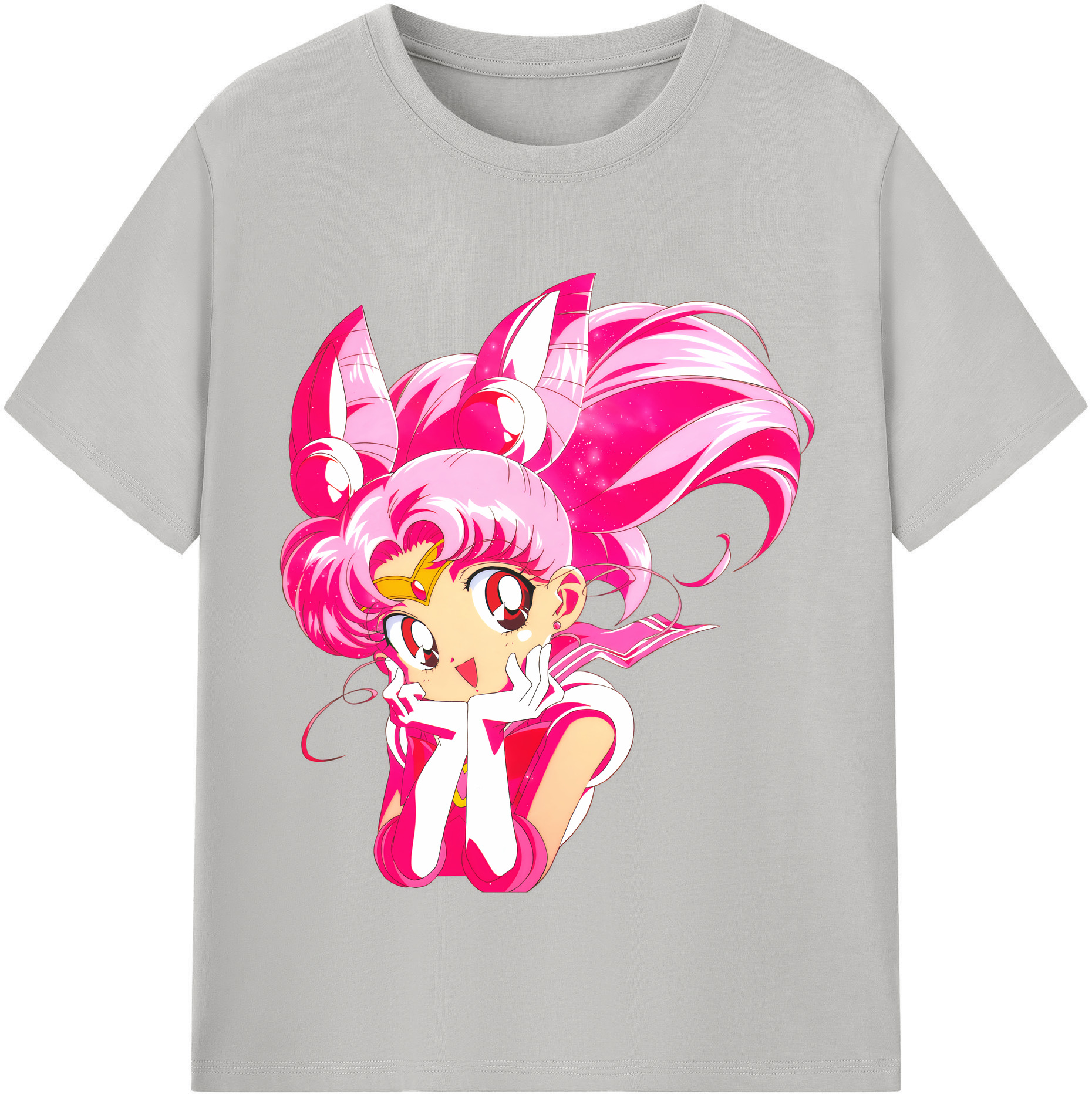 （画像用） 美少女戦士セーラームーン ちびうさ Sailor Moon Chibiusa Tsukino Usagi Small Lady Serenity 綿100％半袖Tシャツ（フロントプリント）