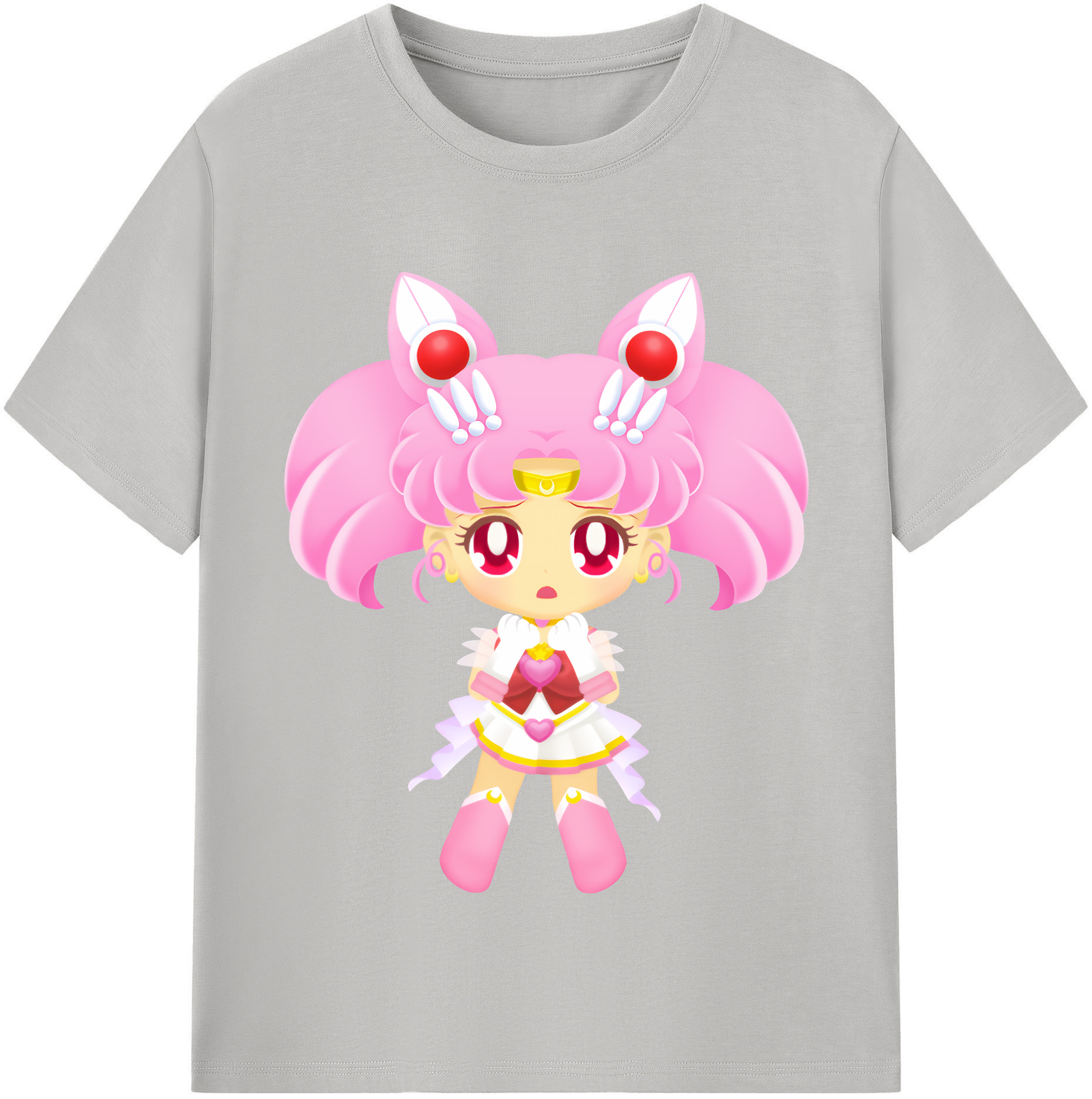 （画像用） 美少女戦士セーラームーン ちびうさ Sailor Moon Chibiusa Tsukino Usagi Small Lady Serenity 綿100％半袖Tシャツ（フロントプリント）