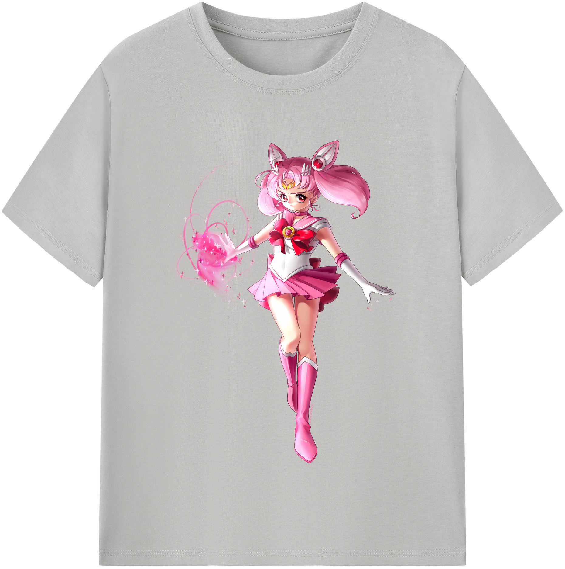 （画像用） 美少女戦士セーラームーン ちびうさ Sailor Moon Chibiusa Tsukino Usagi Small Lady Serenity 綿100％半袖Tシャツ（フロントプリント）