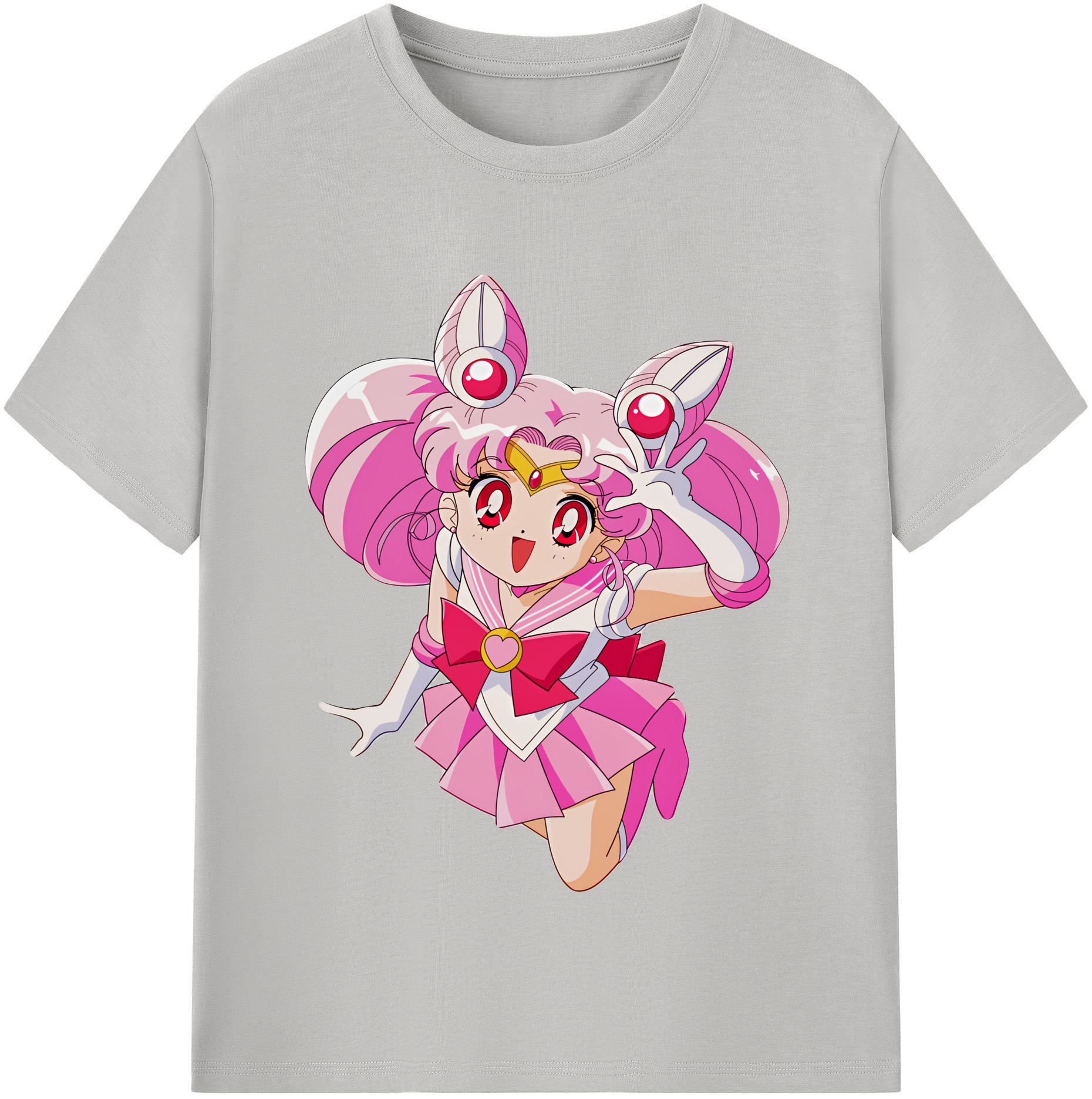 （画像用） 美少女戦士セーラームーン ちびうさ Sailor Moon Chibiusa Tsukino Usagi Small Lady Serenity 綿100％半袖Tシャツ（フロントプリント）