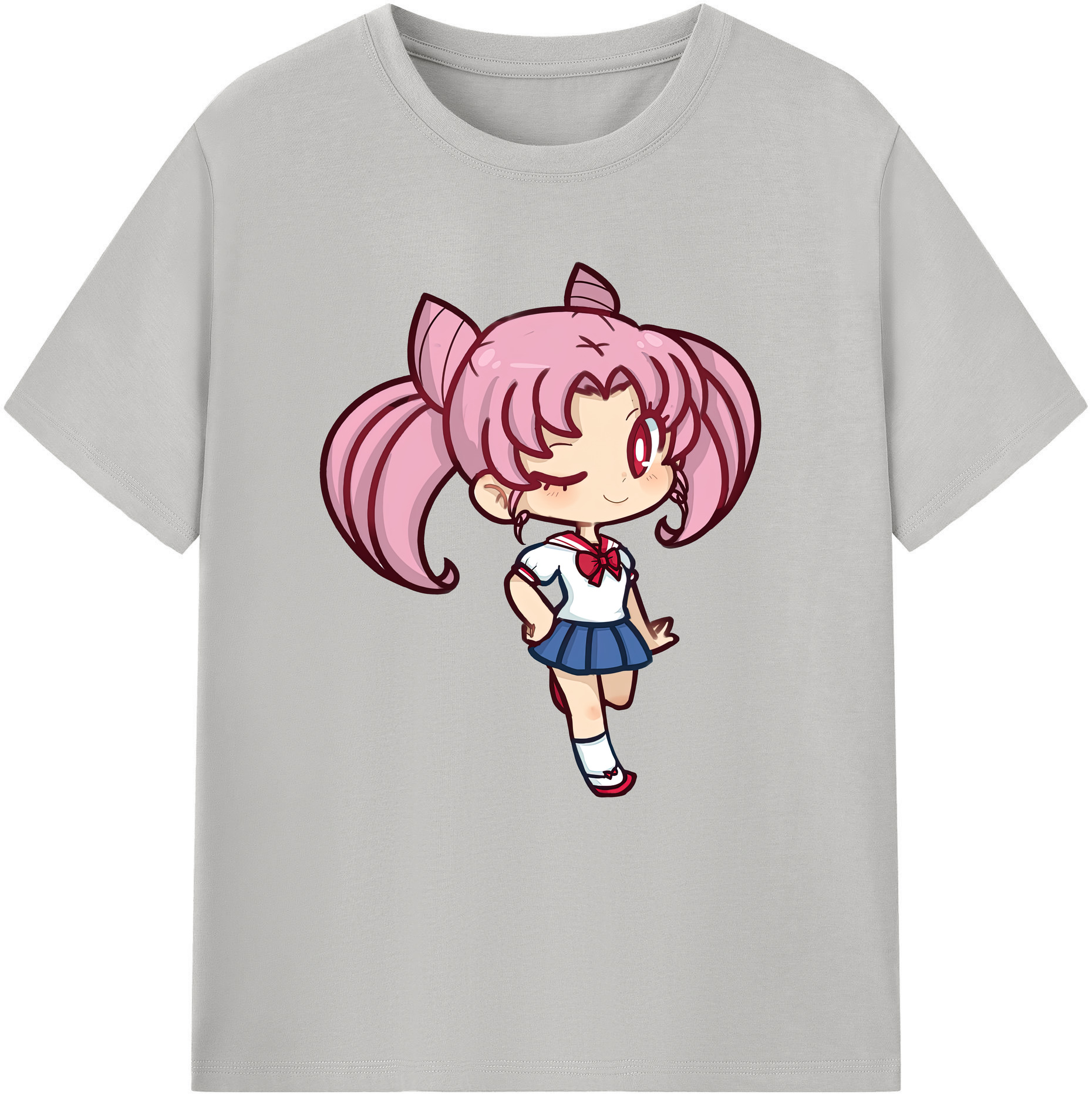 （画像用） 美少女戦士セーラームーン ちびうさ Sailor Moon Chibiusa Tsukino Usagi Small Lady Serenity 綿100％半袖Tシャツ（フロントプリント）