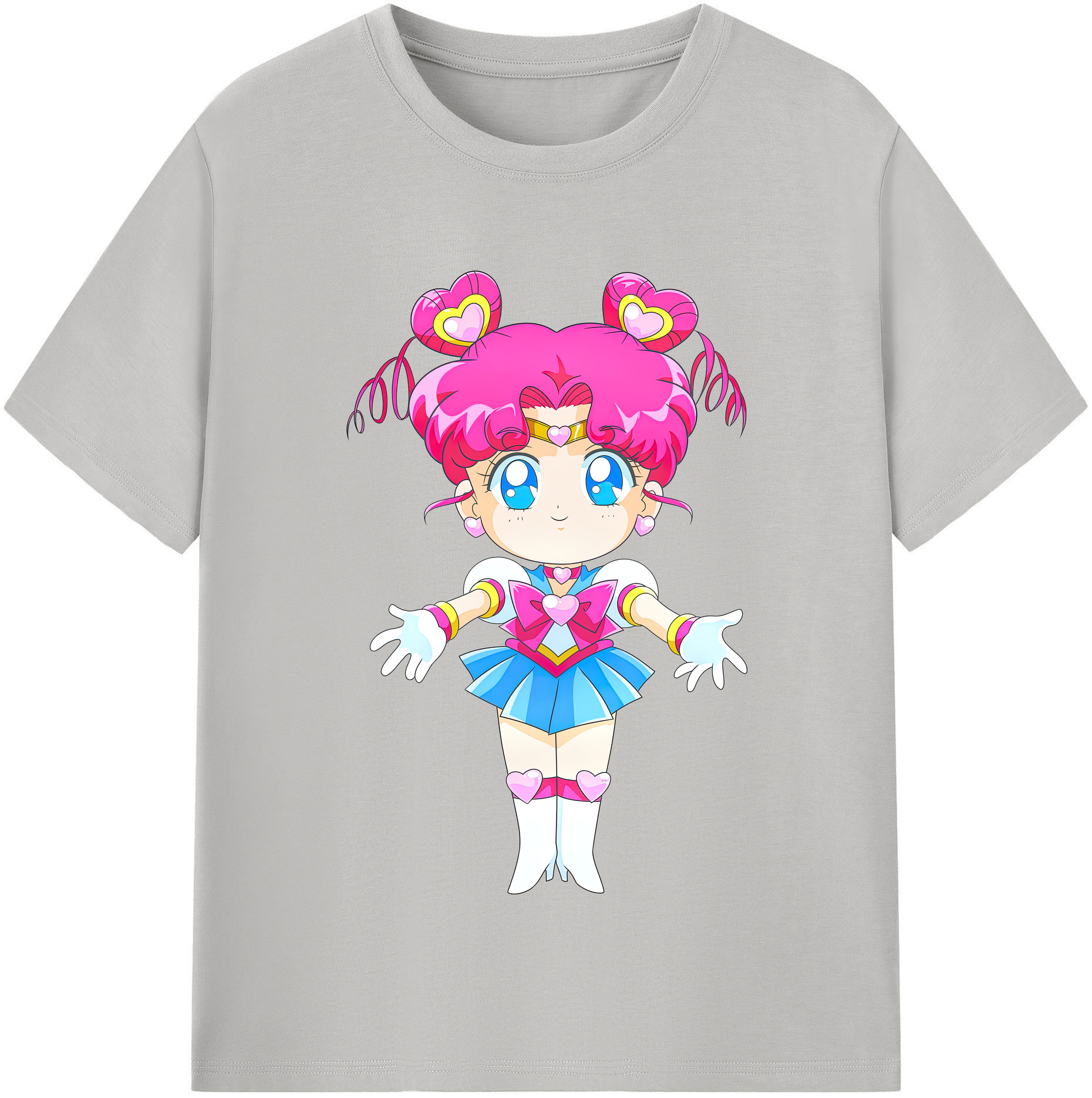 （画像用） 美少女戦士セーラームーン ちびうさ Sailor Moon Chibiusa Tsukino Usagi Small Lady Serenity 綿100％半袖Tシャツ（フロントプリント）