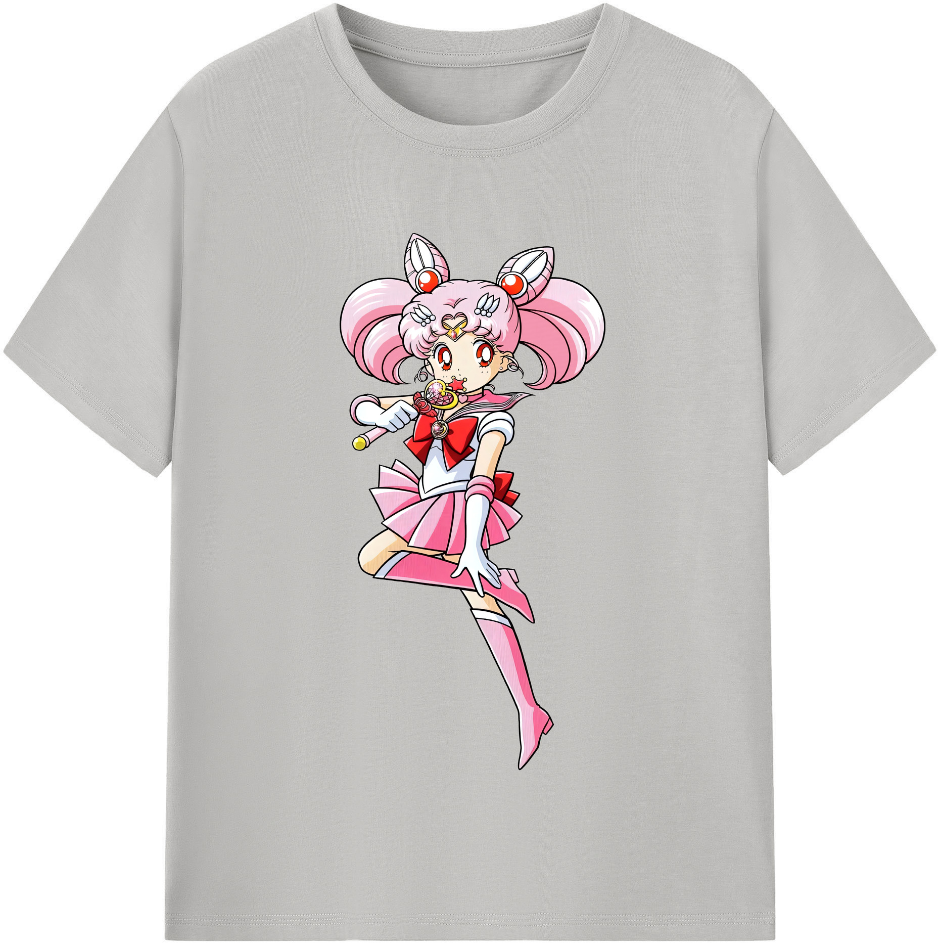 （画像用） 美少女戦士セーラームーン ちびうさ Sailor Moon Chibiusa Tsukino Usagi Small Lady Serenity 綿100％半袖Tシャツ（フロントプリント）