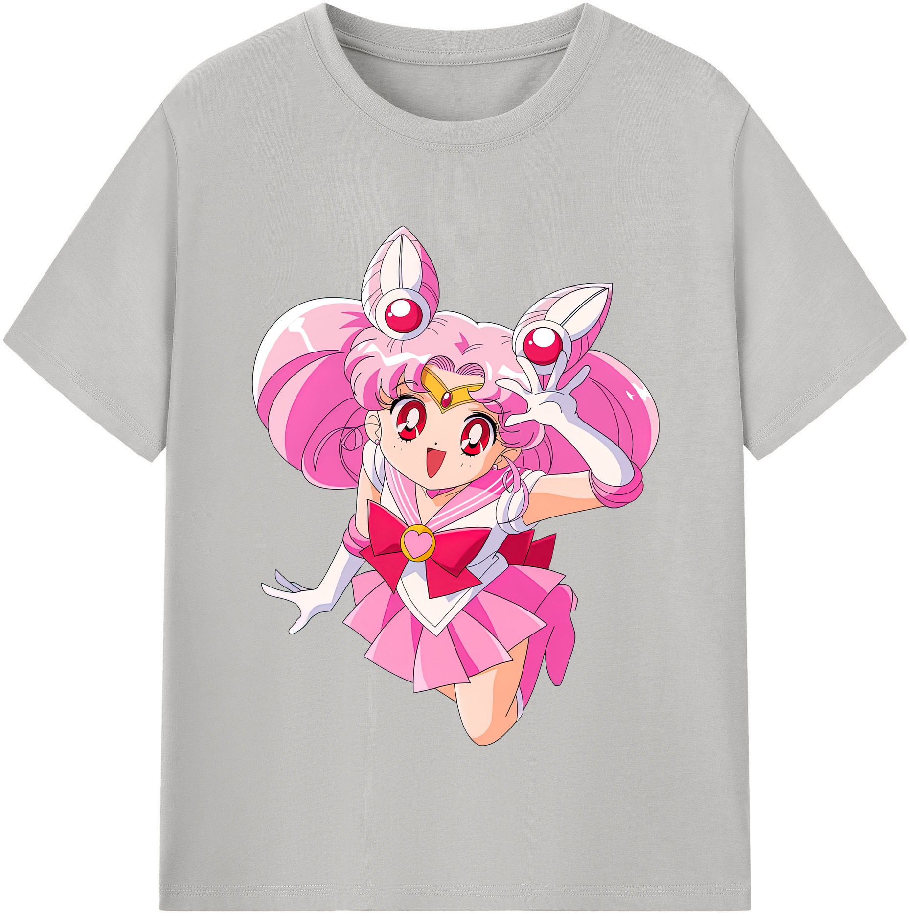 （画像用） 美少女戦士セーラームーン ちびうさ Sailor Moon Chibiusa Tsukino Usagi Small Lady Serenity 綿100％半袖Tシャツ（フロントプリント）