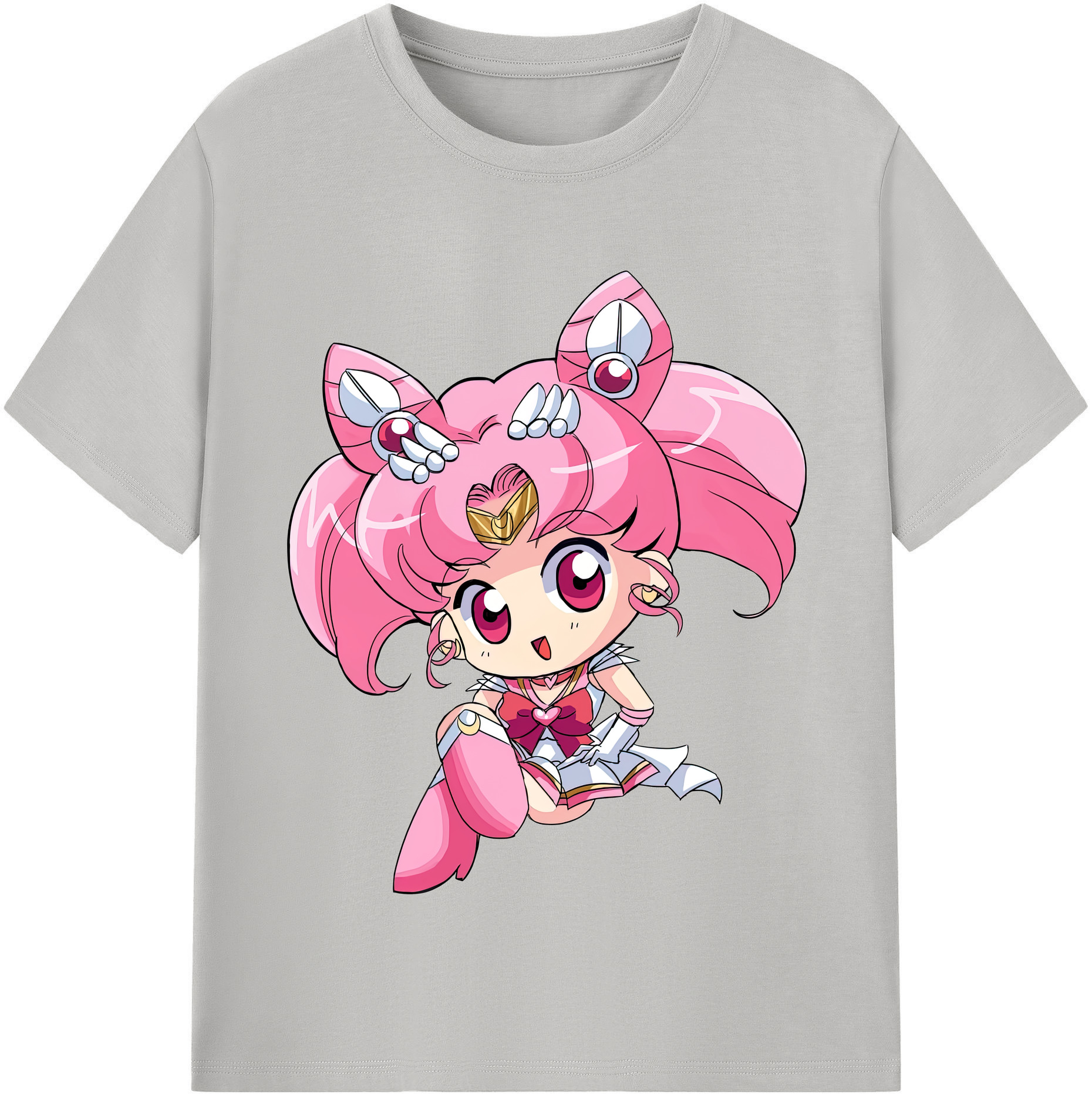 （画像用） 美少女戦士セーラームーン ちびうさ Sailor Moon Chibiusa Tsukino Usagi Small Lady Serenity 綿100％半袖Tシャツ（フロントプリント）