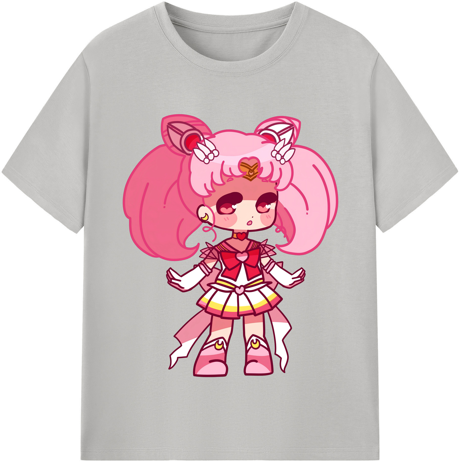 （画像用） 美少女戦士セーラームーン ちびうさ Sailor Moon Chibiusa Tsukino Usagi Small Lady Serenity 綿100％半袖Tシャツ（フロントプリント）