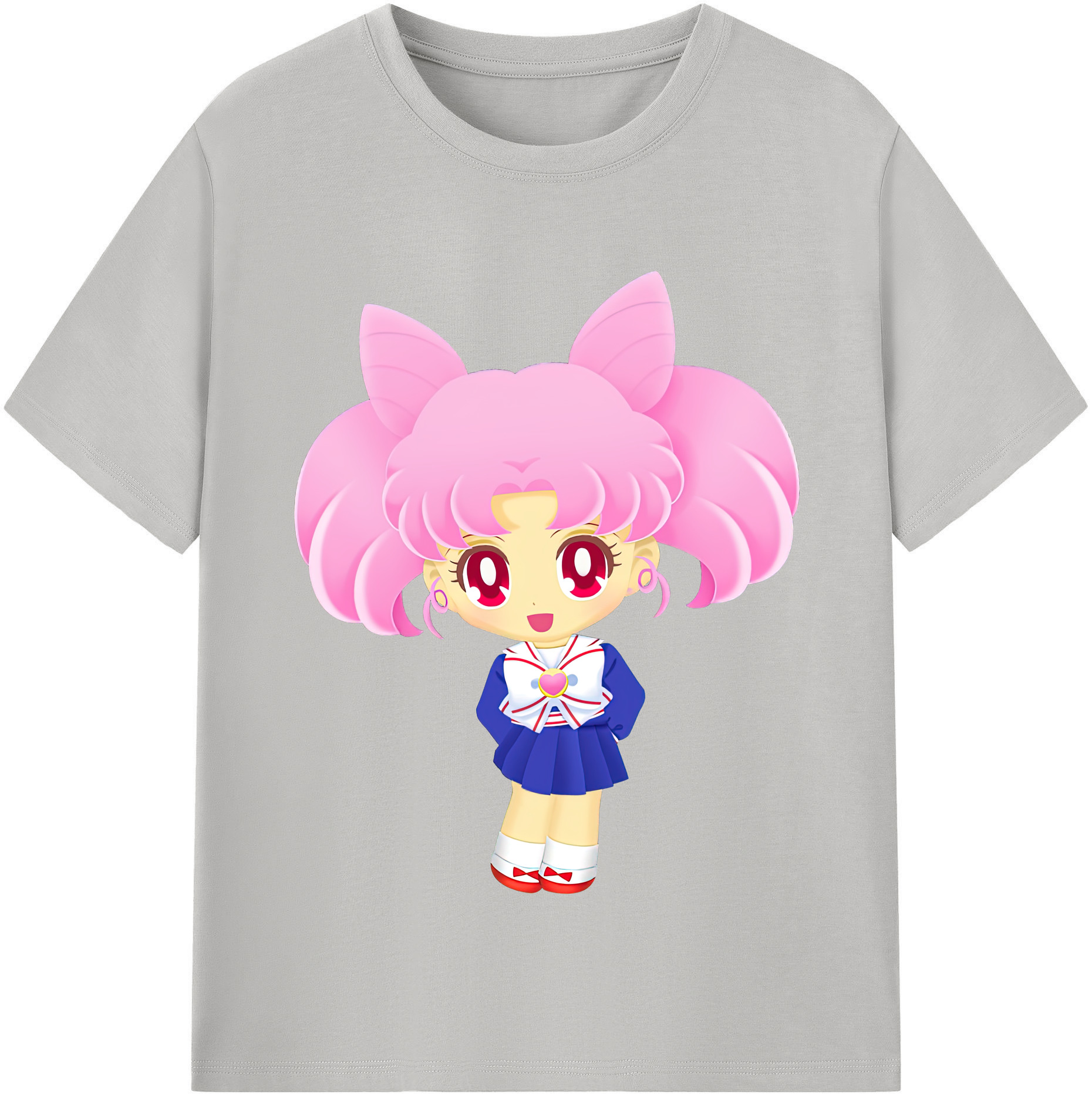 （画像用） 美少女戦士セーラームーン ちびうさ Sailor Moon Chibiusa Tsukino Usagi Small Lady Serenity 綿100％半袖Tシャツ（フロントプリント）