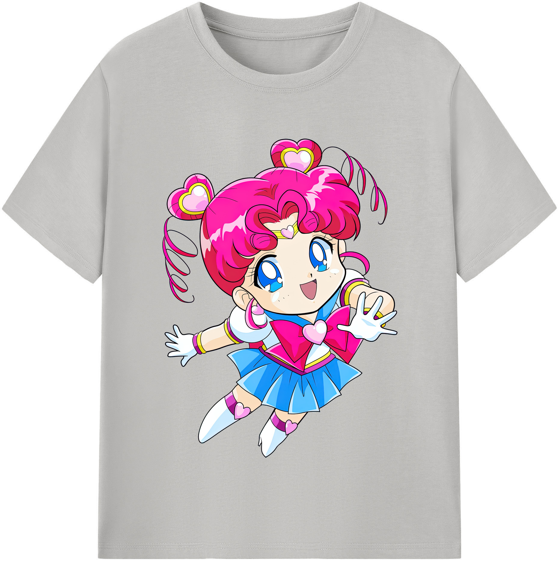 （画像用） 美少女戦士セーラームーン ちびうさ Sailor Moon Chibiusa Tsukino Usagi Small Lady Serenity 綿100％半袖Tシャツ（フロントプリント）