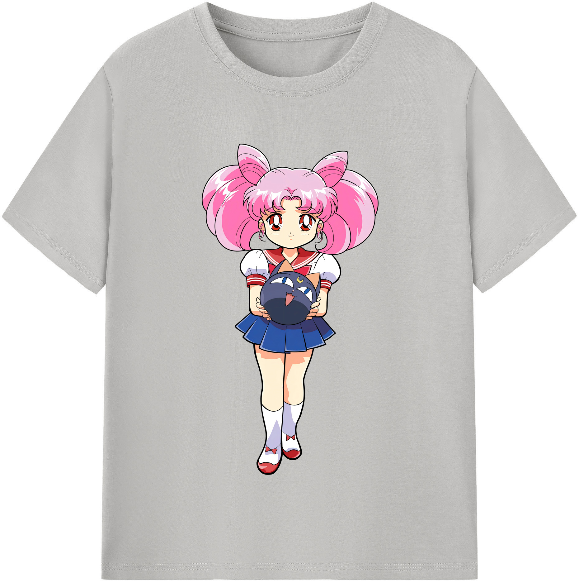 （画像用） 美少女戦士セーラームーン ちびうさ Sailor Moon Chibiusa Tsukino Usagi Small Lady Serenity 綿100％半袖Tシャツ（フロントプリント）