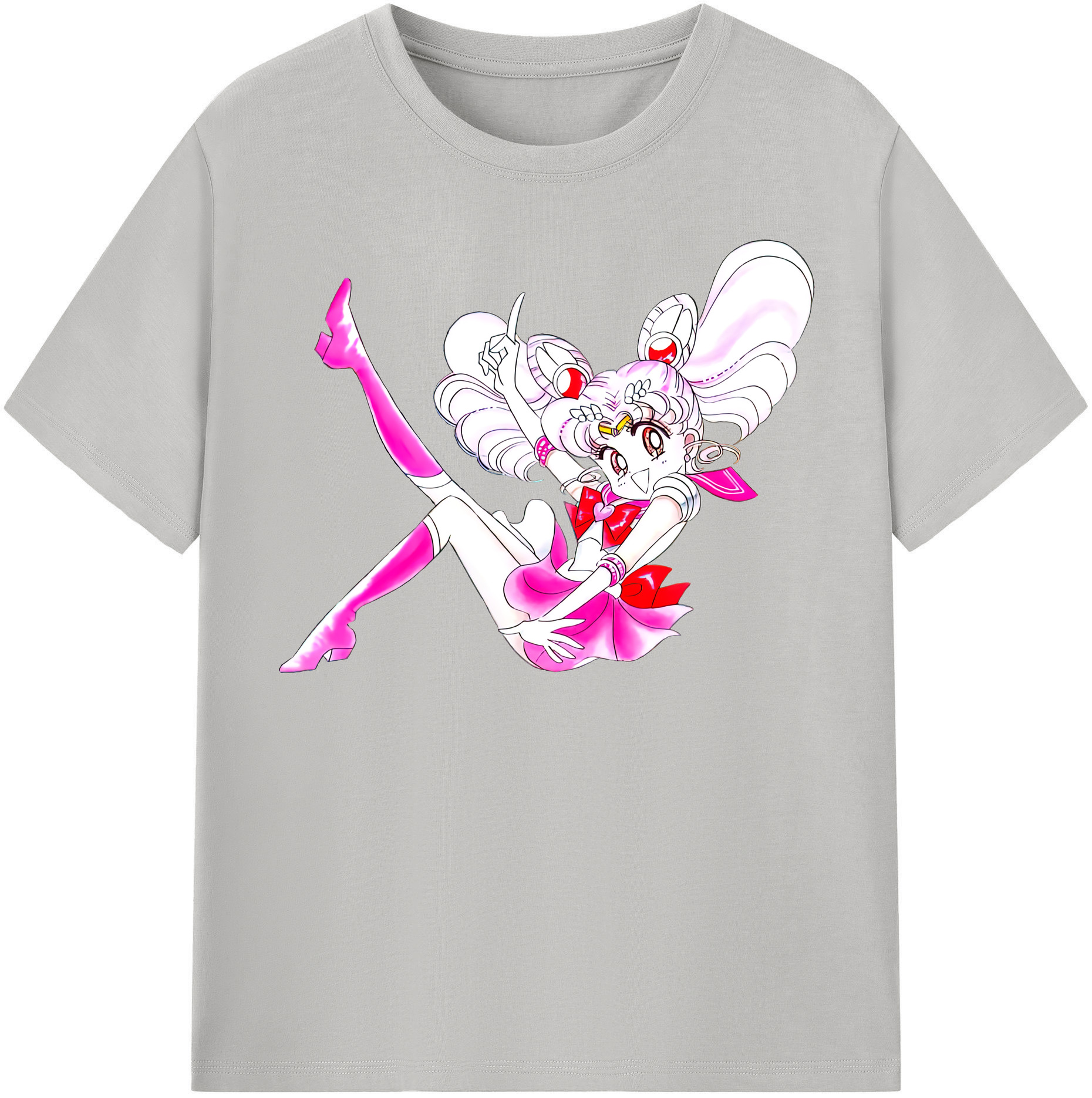 （画像用） 美少女戦士セーラームーン ちびうさ Sailor Moon Chibiusa Tsukino Usagi Small Lady Serenity 綿100％半袖Tシャツ（フロントプリント）