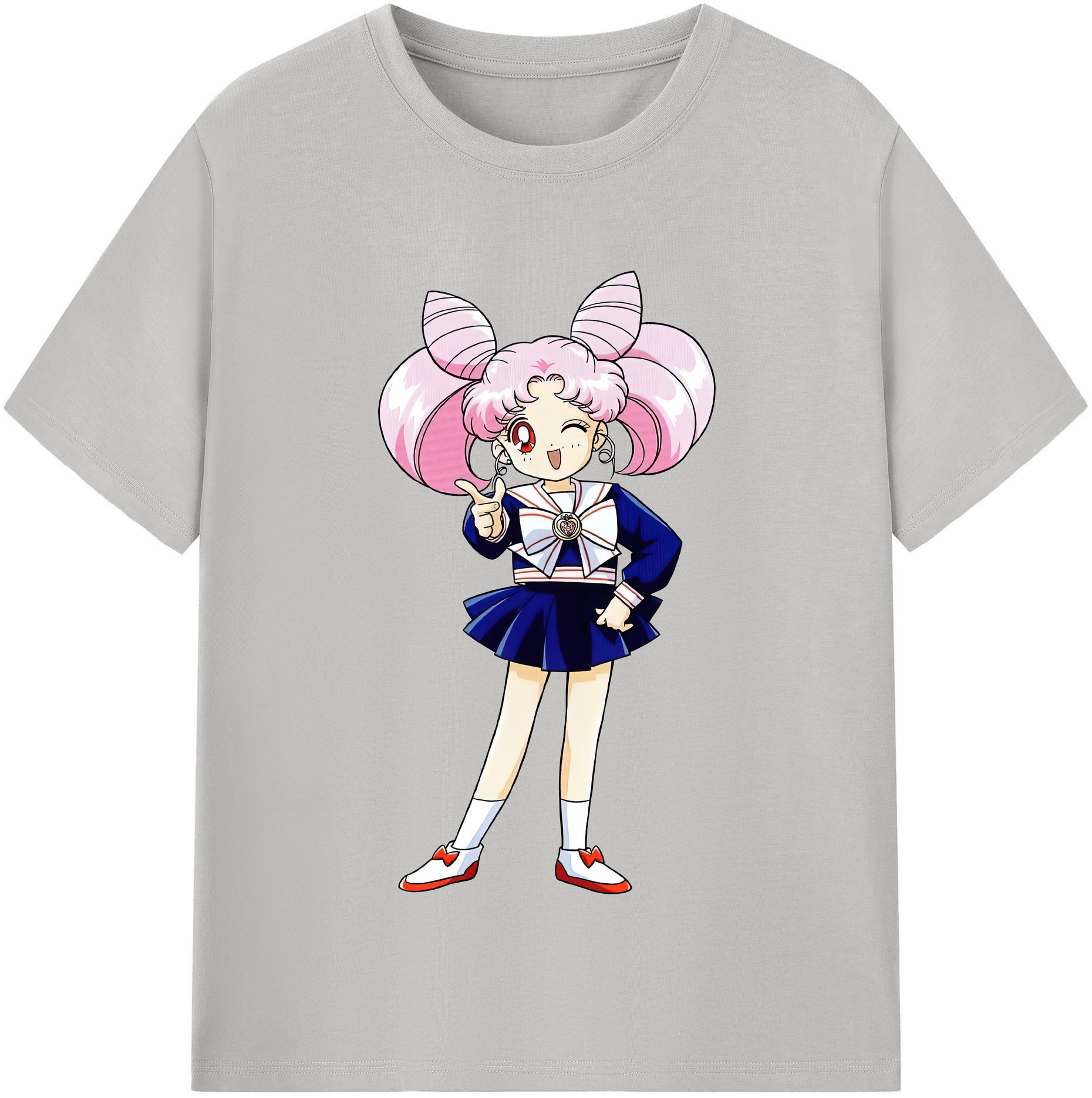 （画像用） 美少女戦士セーラームーン ちびうさ Sailor Moon Chibiusa Tsukino Usagi Small Lady Serenity 綿100％半袖Tシャツ（フロントプリント）