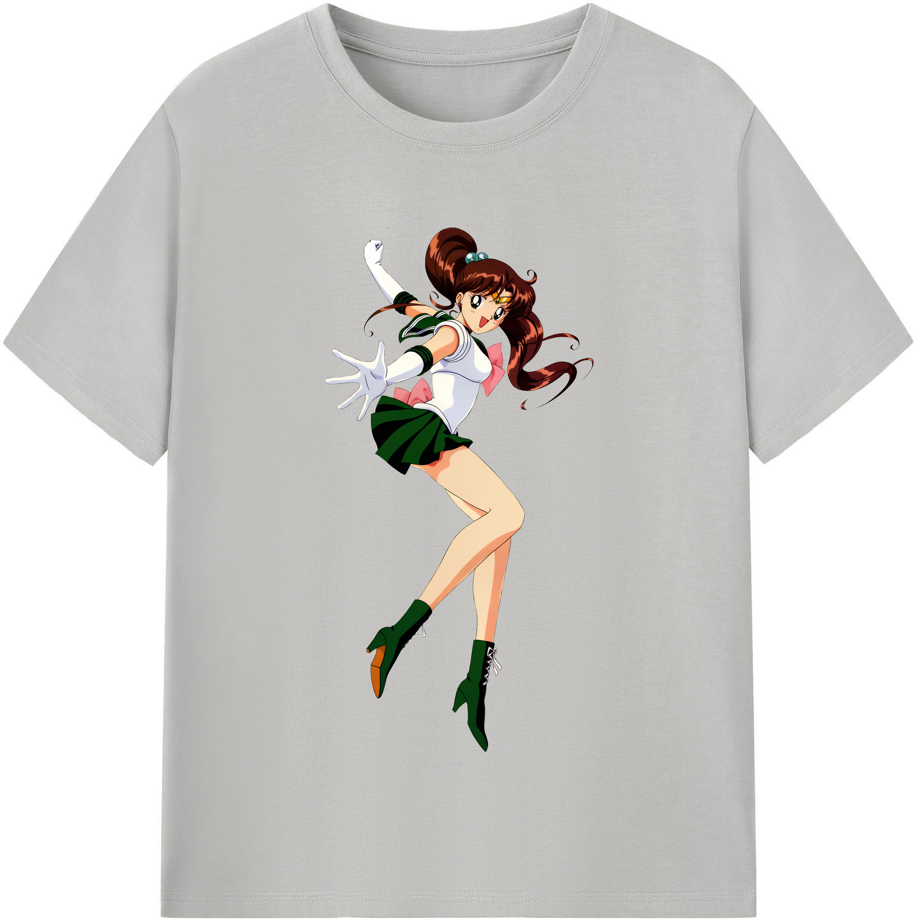 （画像用） 美少女戦士セーラームーン 木野 まこと きの まこと Sailor Moon Kino Makoto （セーラージュピター；Sailor Jupiter） 綿100％半袖Tシャツ（フロントプリント）