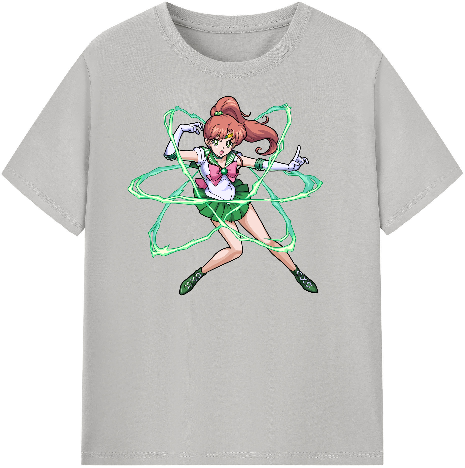 （画像用） 美少女戦士セーラームーン 木野 まこと きの まこと Sailor Moon Kino Makoto （セーラージュピター；Sailor Jupiter） 綿100％半袖Tシャツ（フロントプリント）