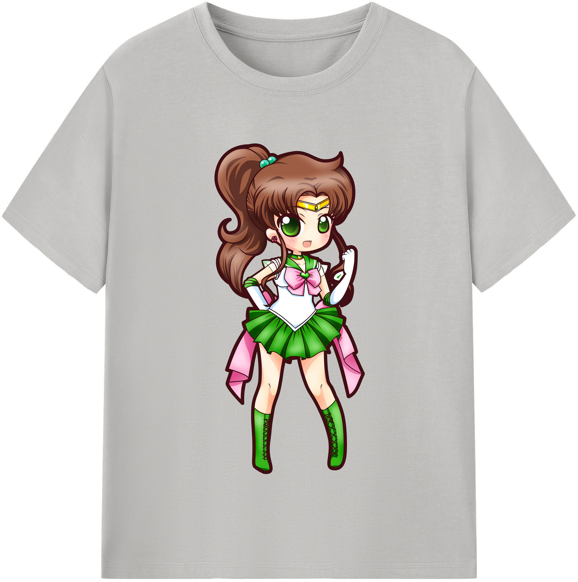 （画像用） 美少女戦士セーラームーン 木野 まこと きの まこと Sailor Moon Kino Makoto （セーラージュピター；Sailor Jupiter） 綿100％半袖Tシャツ（フロントプリント）