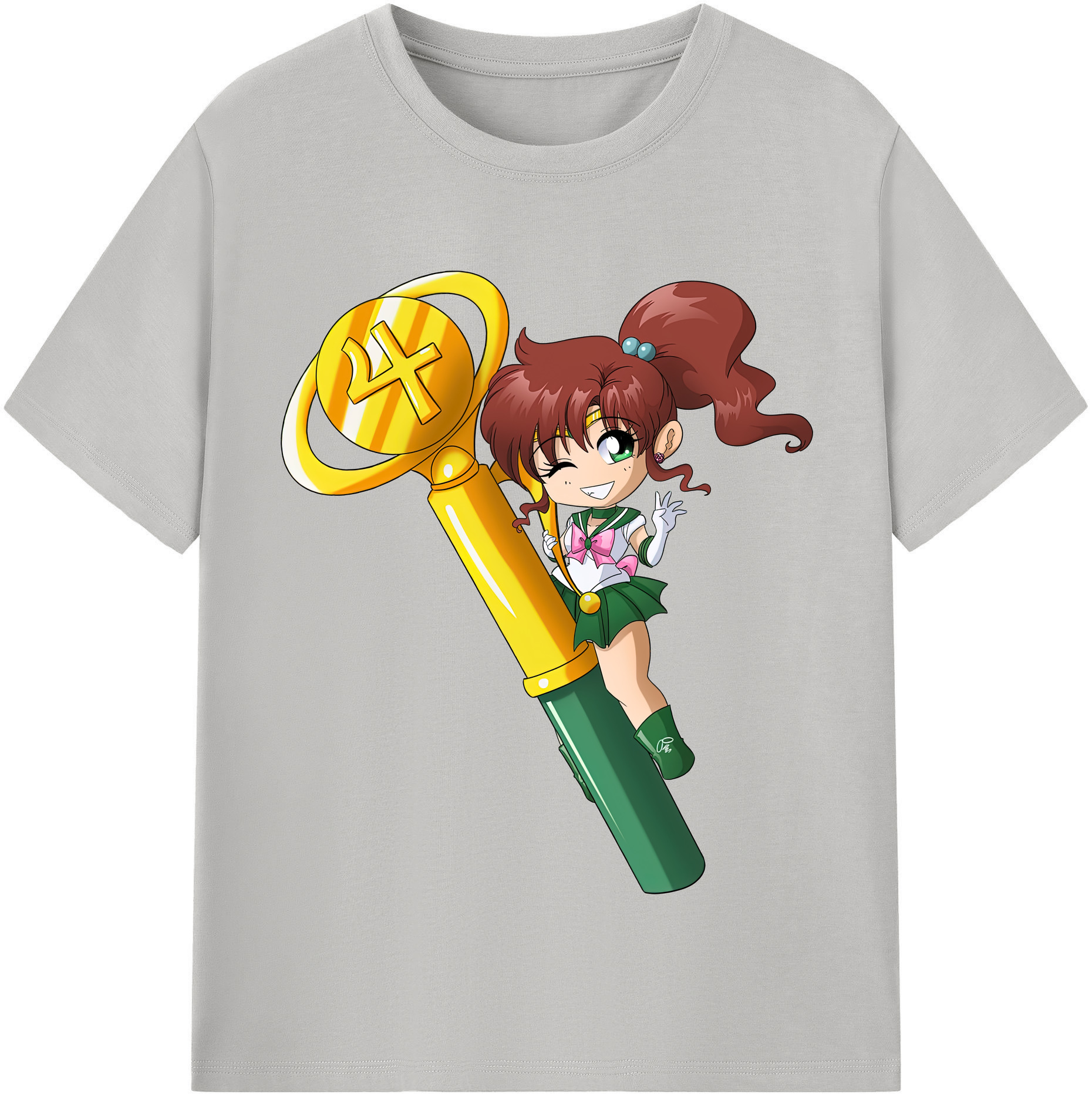（画像用） 美少女戦士セーラームーン 木野 まこと きの まこと Sailor Moon Kino Makoto （セーラージュピター；Sailor Jupiter） 綿100％半袖Tシャツ（フロントプリント）