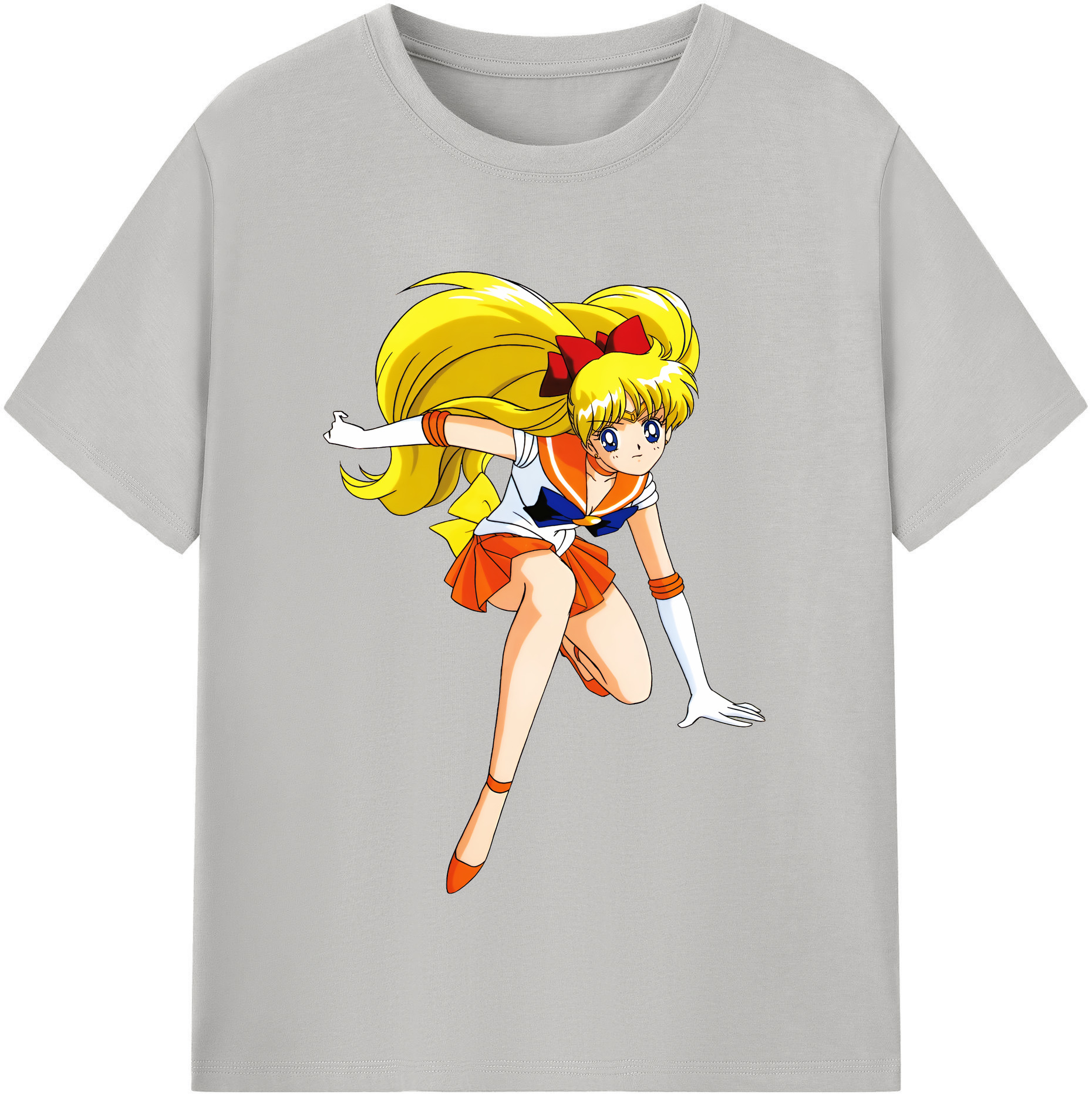 （画像用） 美少女戦士セーラームーン 愛野 美奈子 あいの みなこ Sailor Moon Aino Minako 綿100％半袖Tシャツ（フロントプリント）