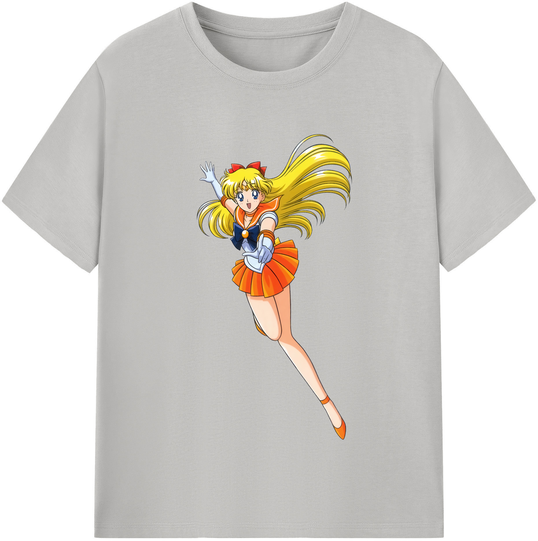 （画像用） 美少女戦士セーラームーン 愛野 美奈子 あいの みなこ Sailor Moon Aino Minako 綿100％半袖Tシャツ（フロントプリント）