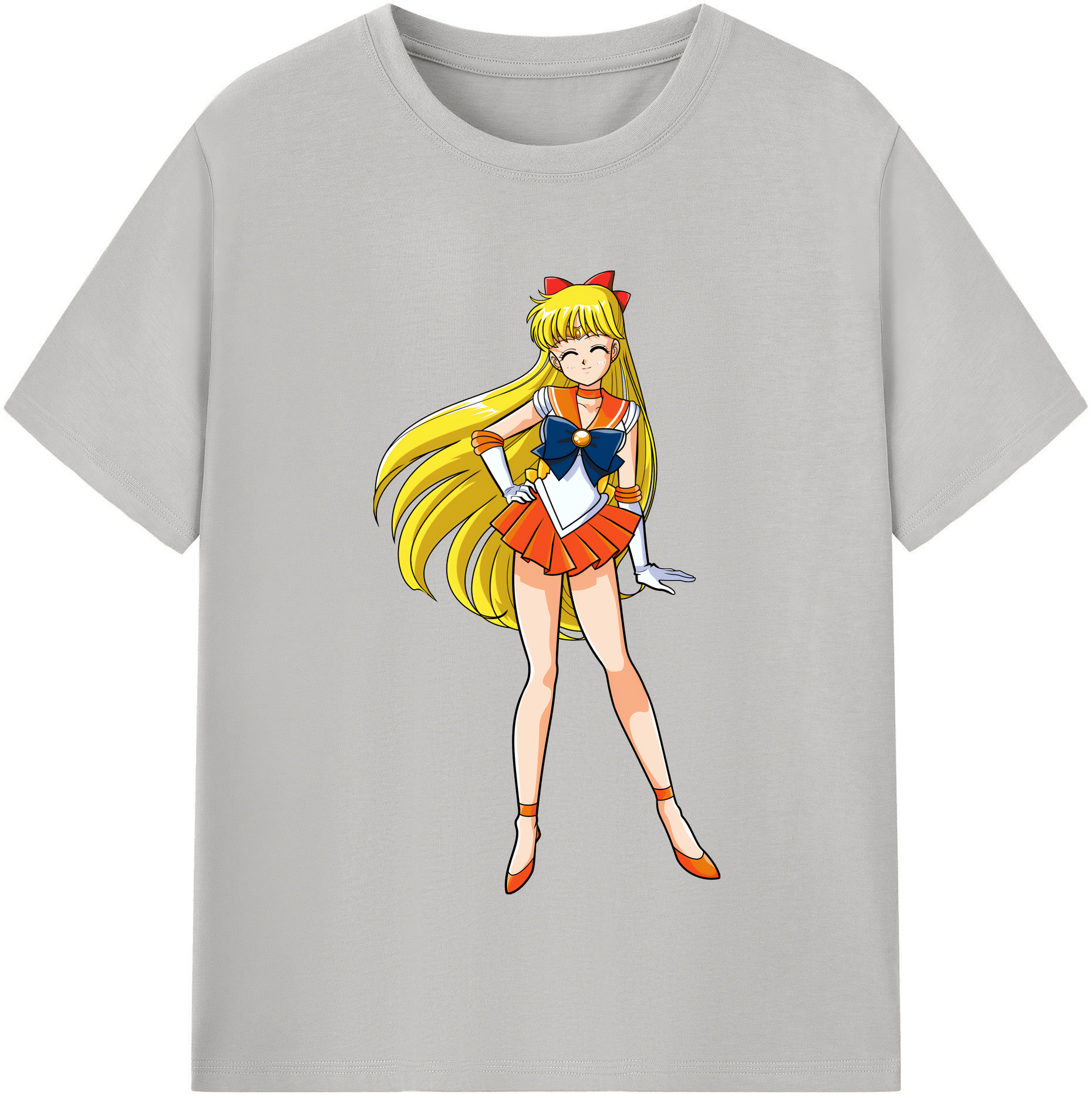 （画像用） 美少女戦士セーラームーン 愛野 美奈子 あいの みなこ Sailor Moon Aino Minako 綿100％半袖Tシャツ（フロントプリント）