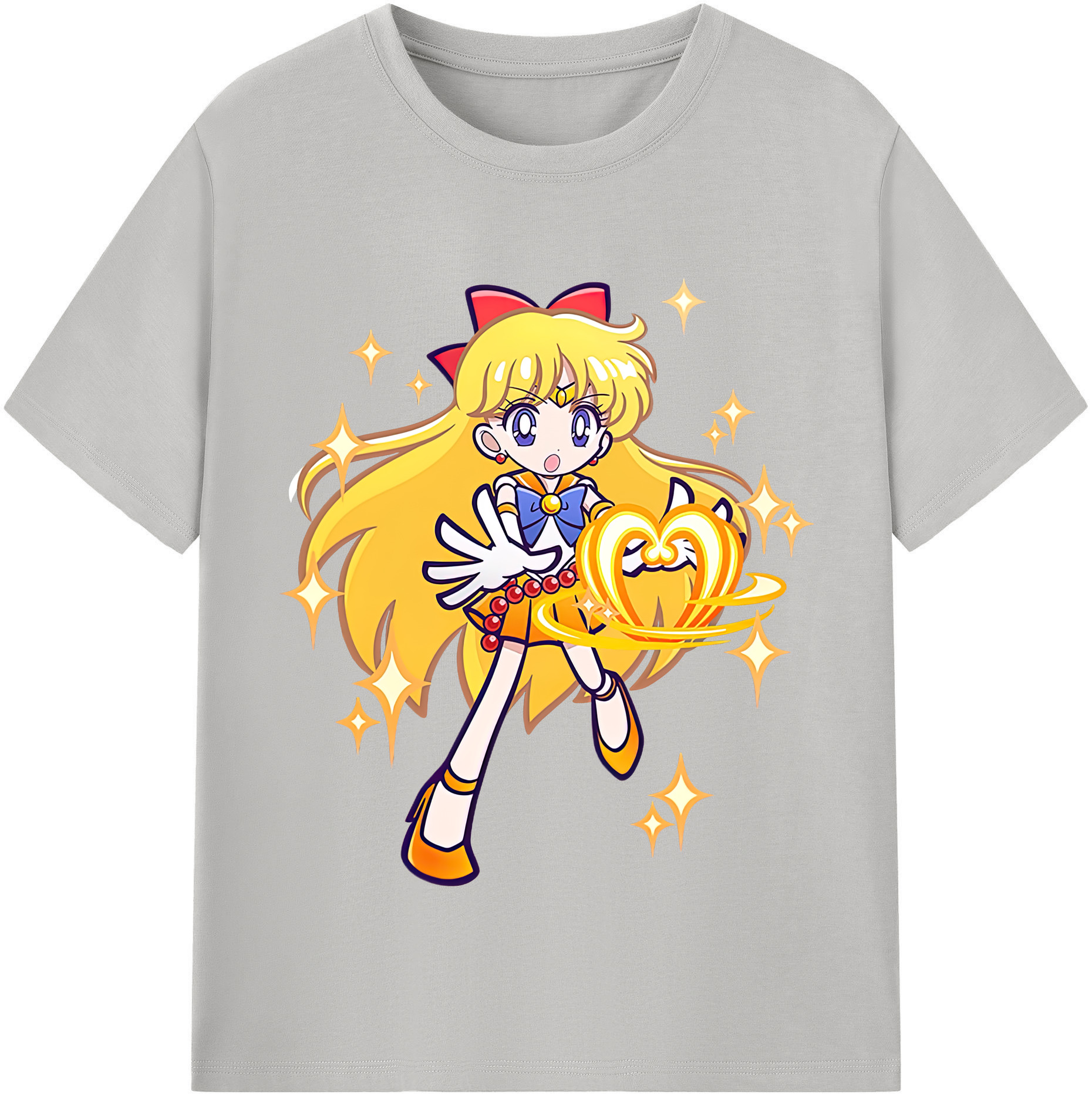 （画像用） 美少女戦士セーラームーン 愛野 美奈子 あいの みなこ Sailor Moon Aino Minako 綿100％半袖Tシャツ（フロントプリント）