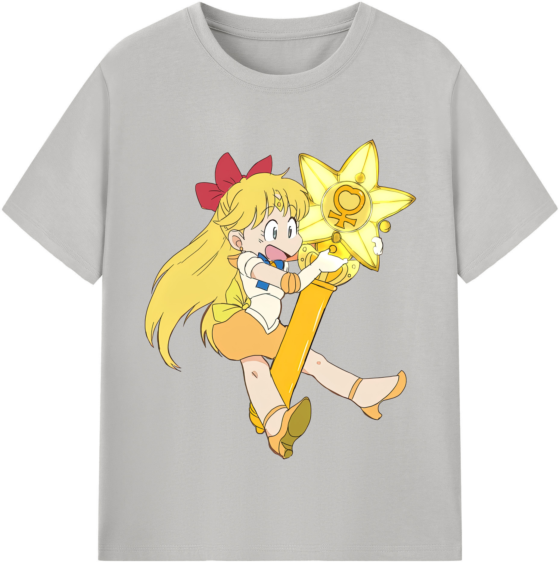 （画像用） 美少女戦士セーラームーン 愛野 美奈子 あいの みなこ Sailor Moon Aino Minako 綿100％半袖Tシャツ（フロントプリント）