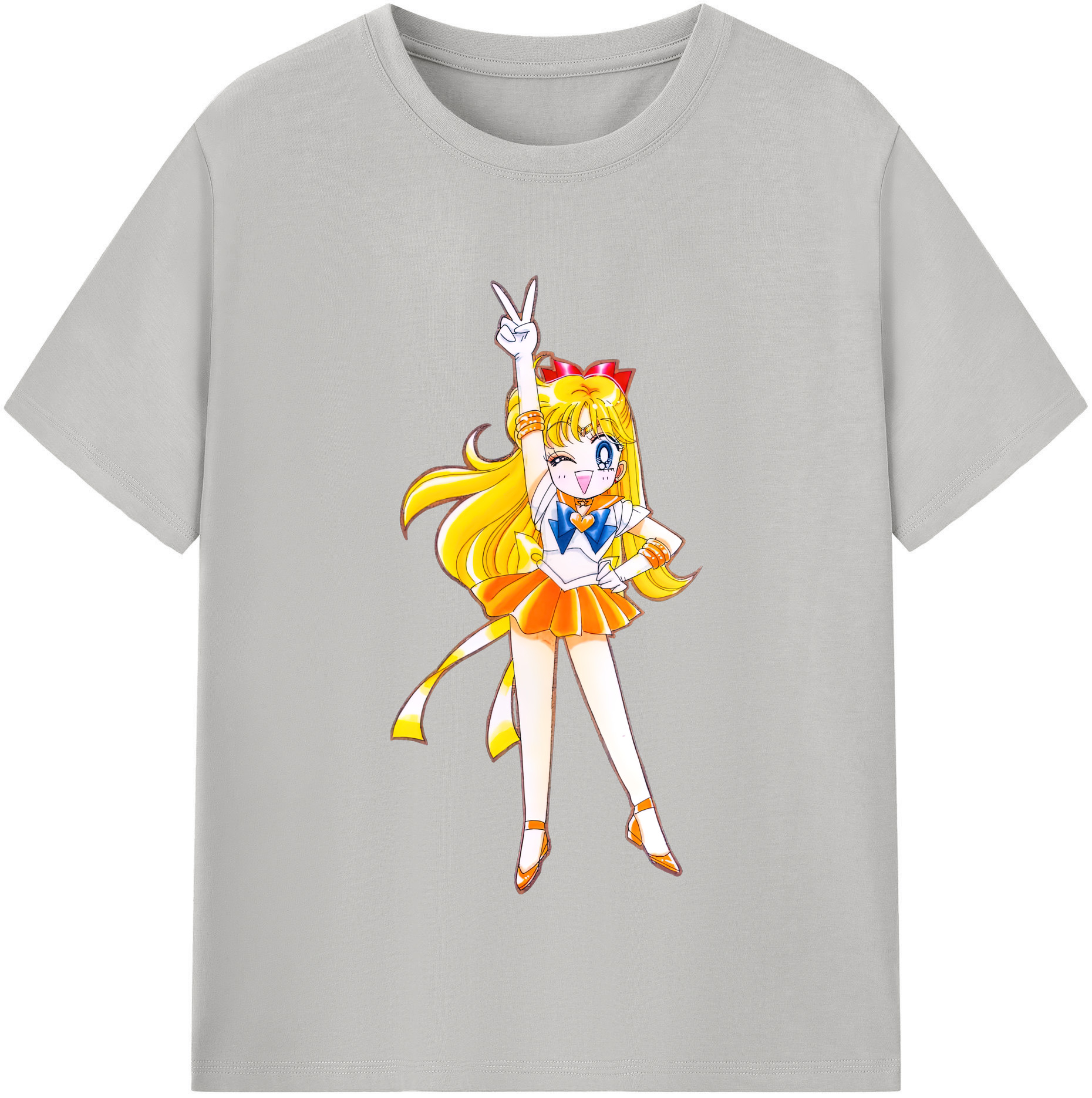 （画像用） 美少女戦士セーラームーン 愛野 美奈子 あいの みなこ Sailor Moon Aino Minako 綿100％半袖Tシャツ（フロントプリント）