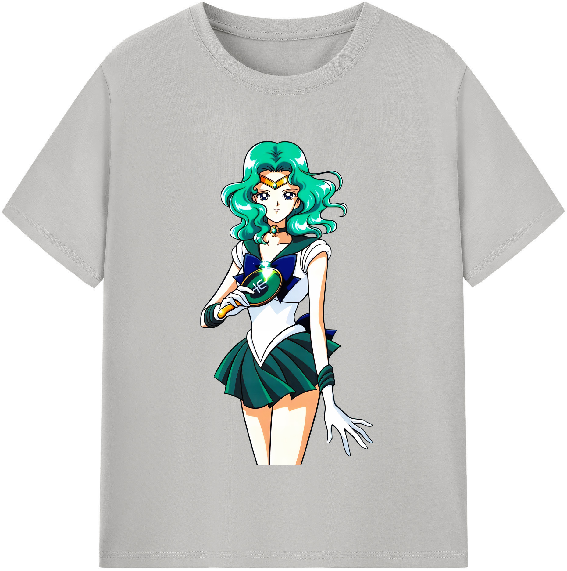 （画像用） 美少女戦士セーラームーン 海王 みちる（かいおう みちる） Sailor Moon Kaiou Michiru 綿100％半袖Tシャツ（フロントプリント）